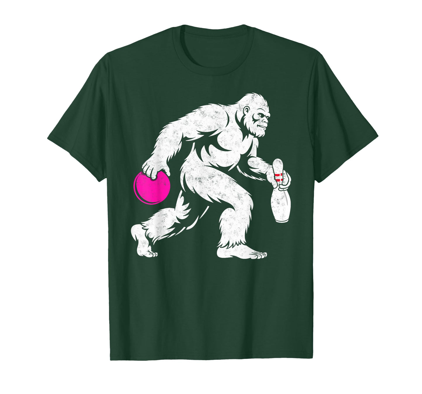 Susquatch Bigfoot Pin Ball Joke Bowler Funny Bowling Team T-Shirt