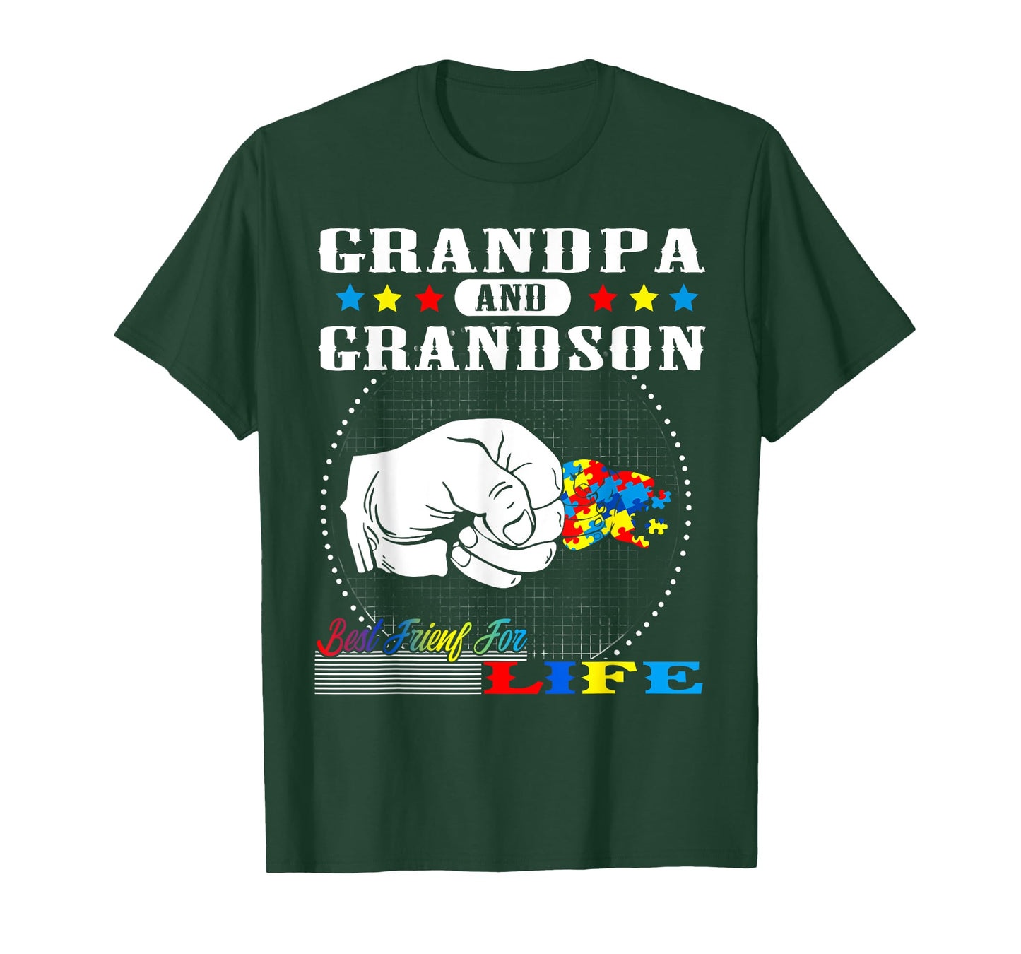 Autism Awareness Grandpa Grandson Best Friend for Life Gift T-Shirt