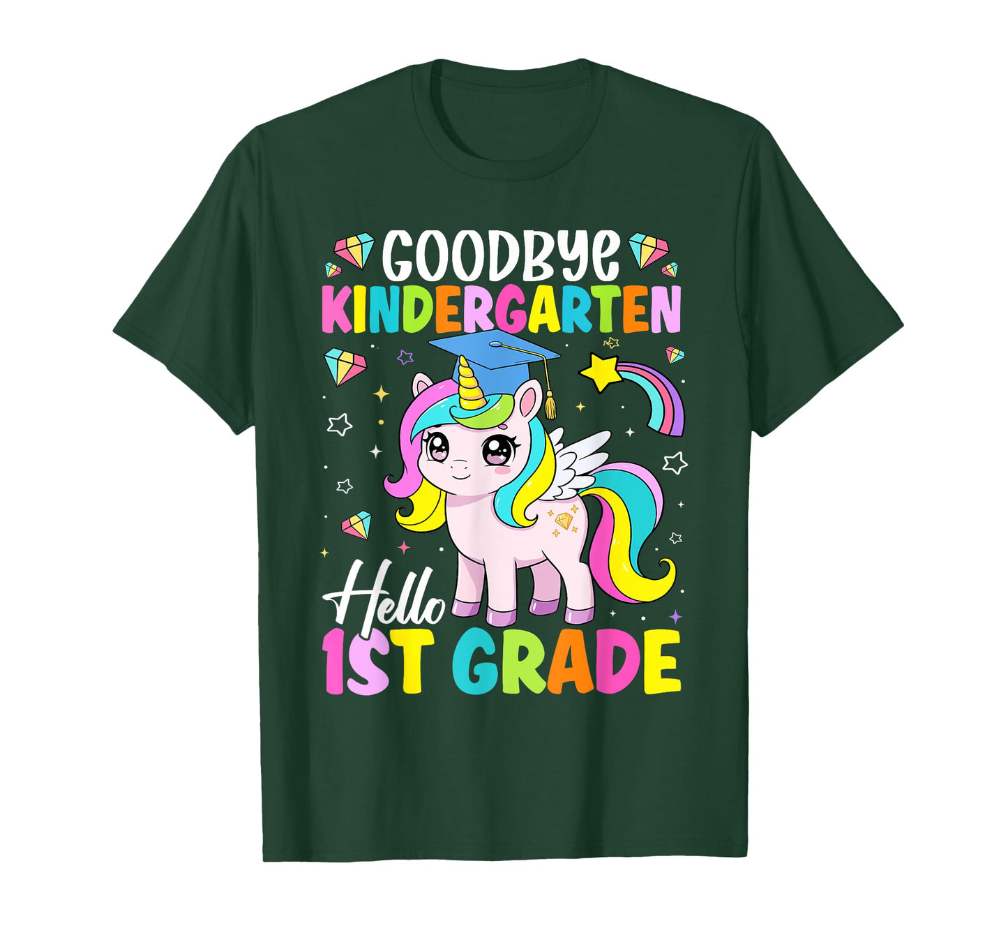 Graduation Goodbye kindergarten Hello 1st Grade Unicorn Girl T-Shirt