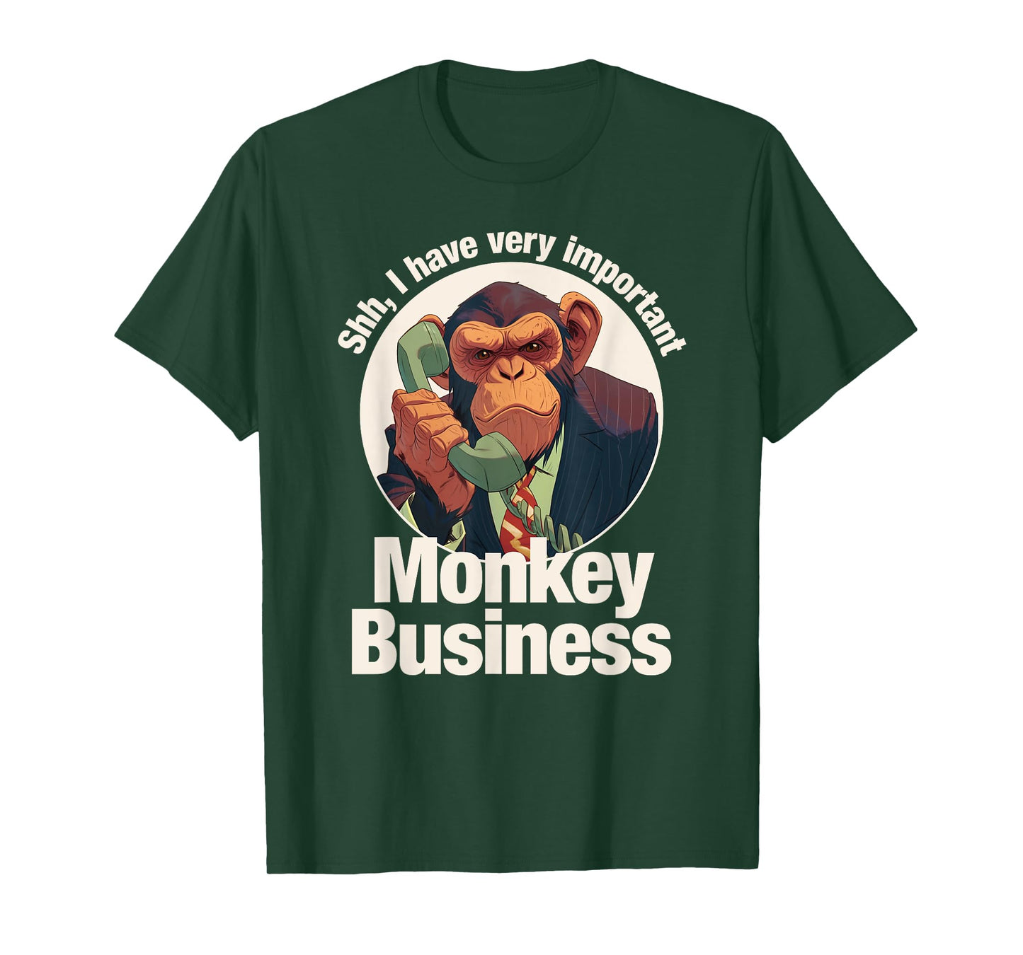 Tripping Yarns Shh, Important Monkey Business Funny Ape, Chimpanzee Kids T-Shirt