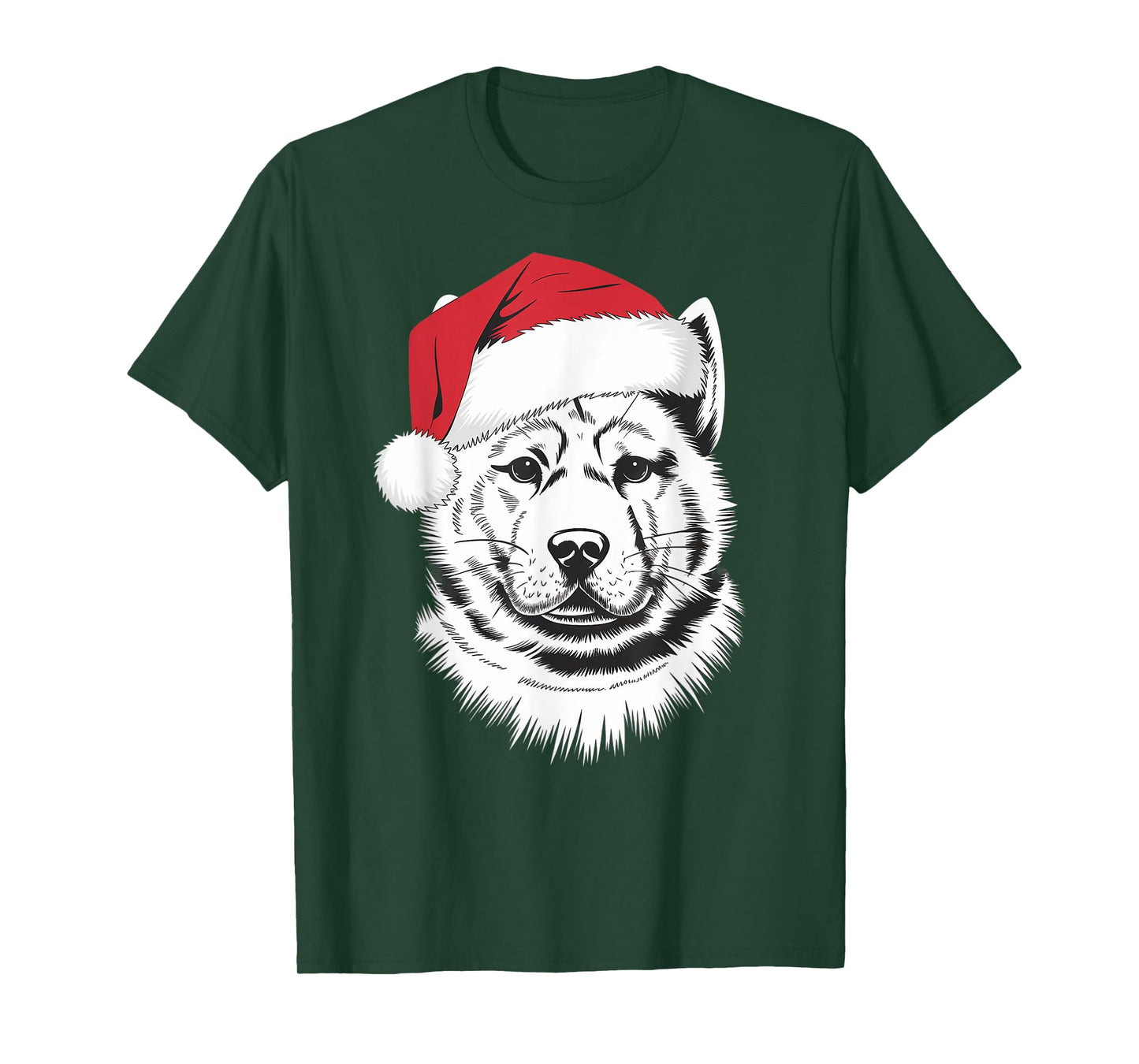 Joyful Akita Santa Dog on Akita Christmas T-Shirt