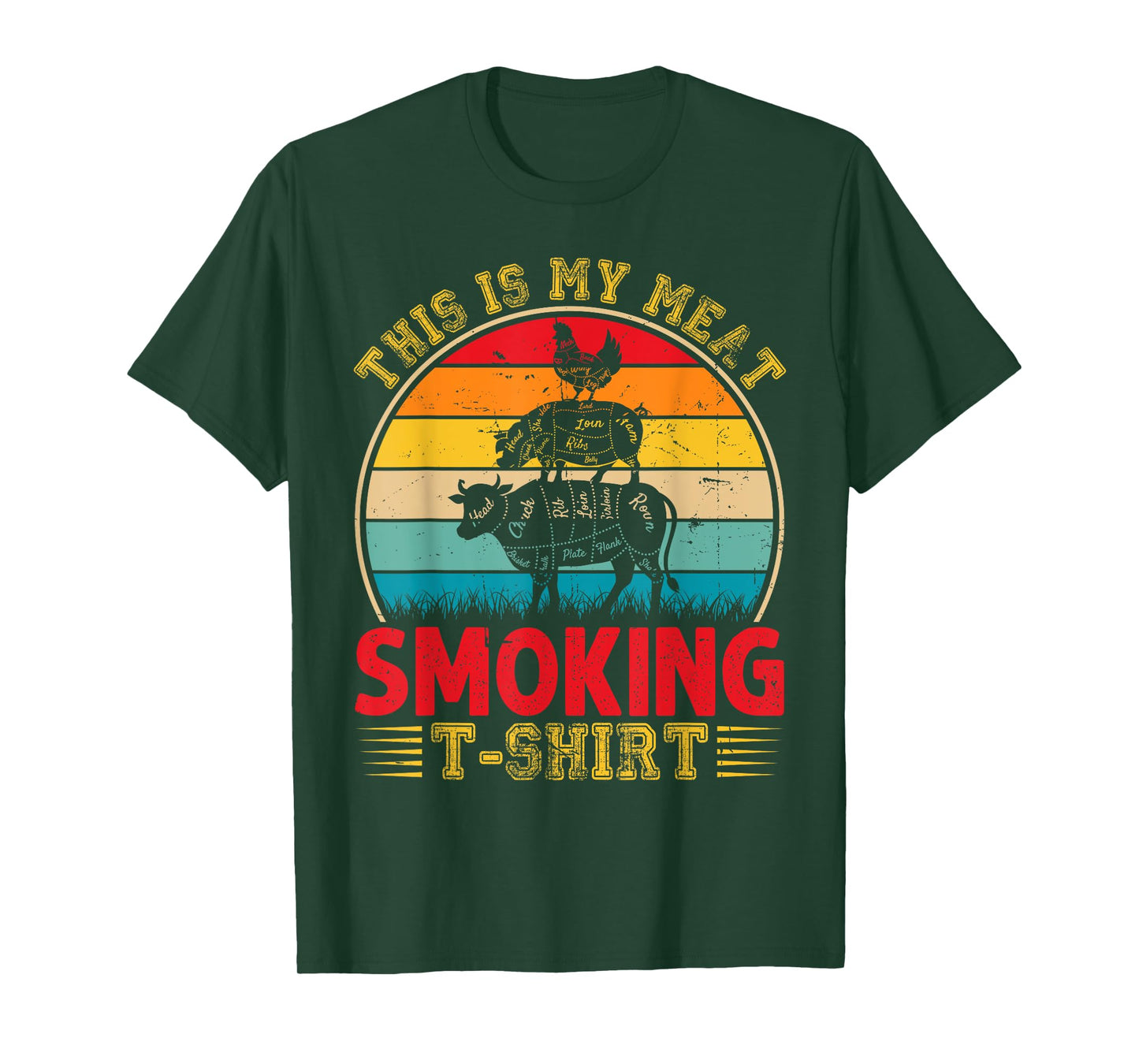 Vintage This Is My Meat Smoking T-shirt BBQ Smokers Lovers T-Shirt