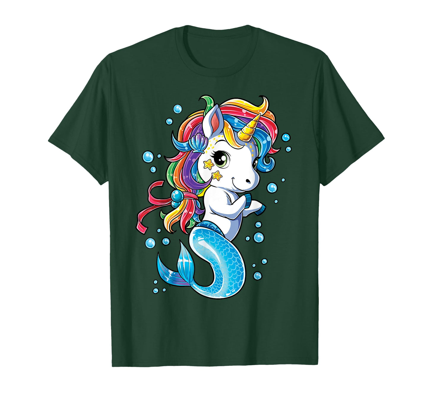 Unicorn Mermaid Mermicorn T Shirt Girls Kids Rainbow Gifts T-Shirt