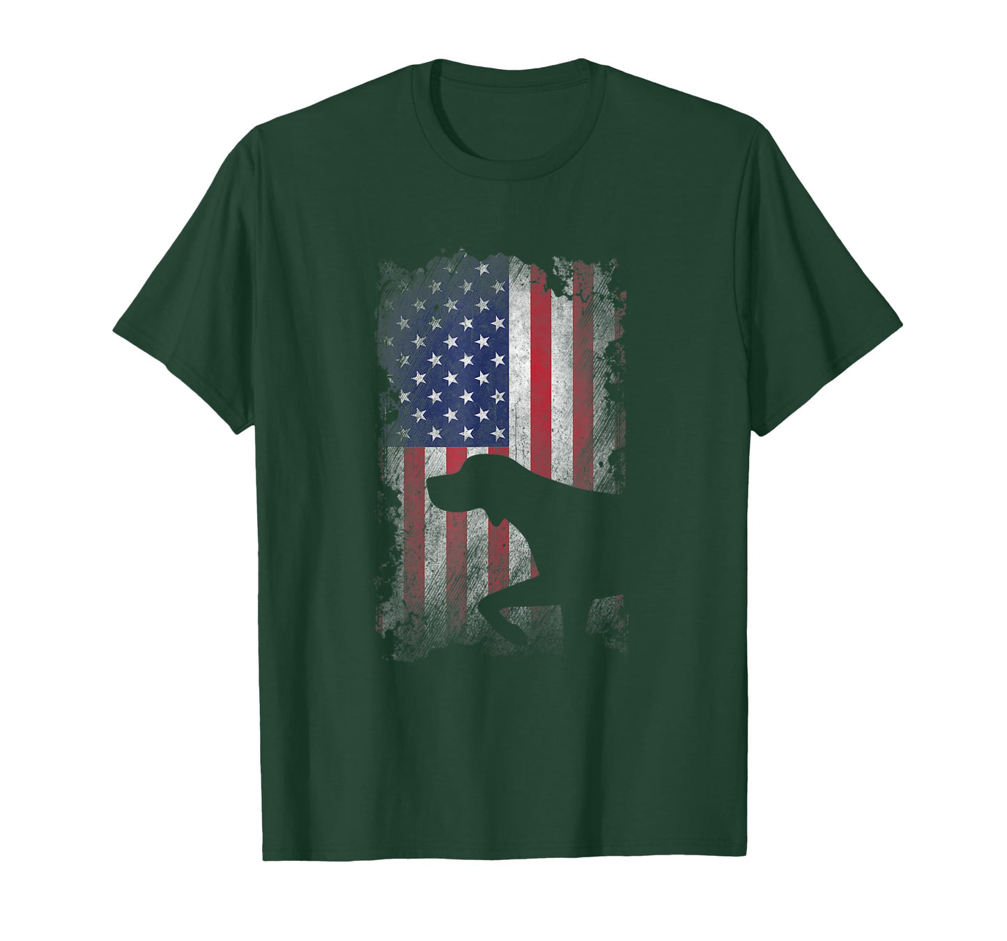 Patriotic German Shorthaired Pointer American Flag GSP Dog T-Shirt