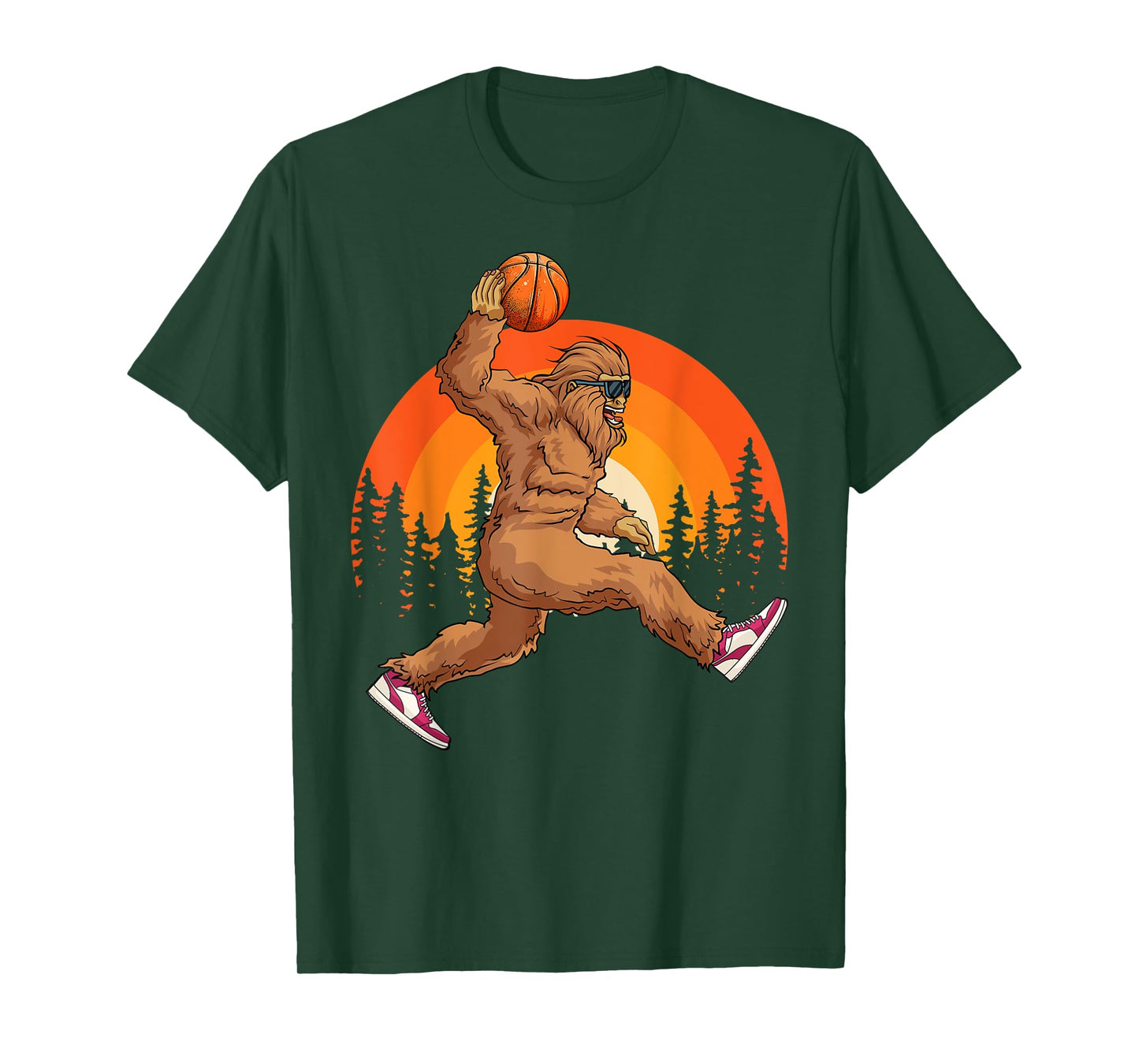 Bigfoot Basketball Vintage Retro Baller Sasquatch Big Foot T-Shirt