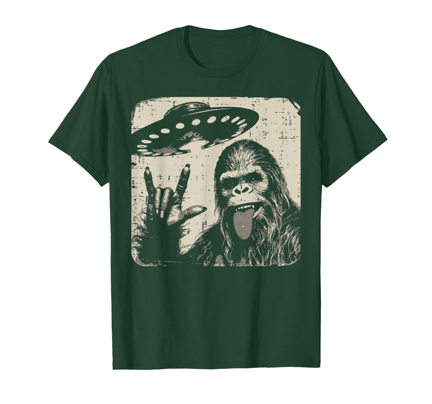 Sasquatch Rocker Ufo Selfie Funny Bigfoot Rock Boys Kids Men T-Shirt
