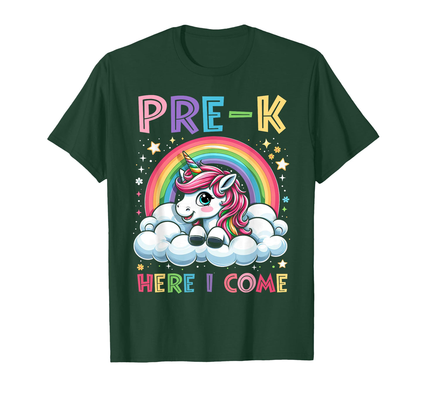 PreK Pre K Shirts For Girls Kids Unicorn Pre-K Here I Come T-Shirt
