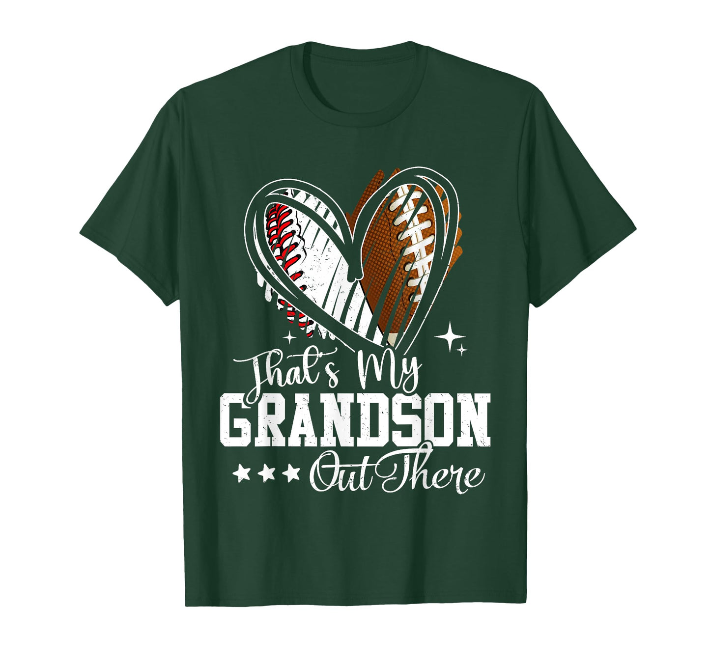 That's My Grandson Out There Baseball Football Grandma T-Shirt