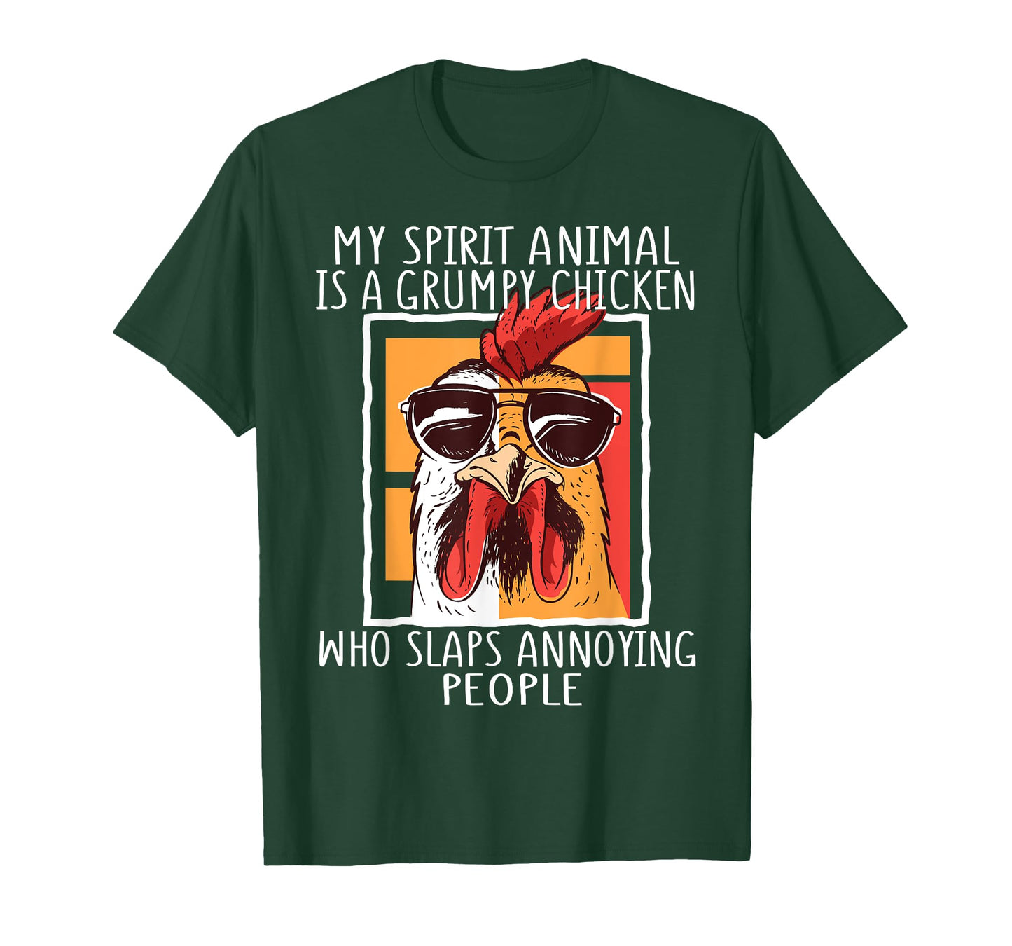 My Spirit Animal Is A Grumpy Chicken Funny Retro Vintage T-Shirt