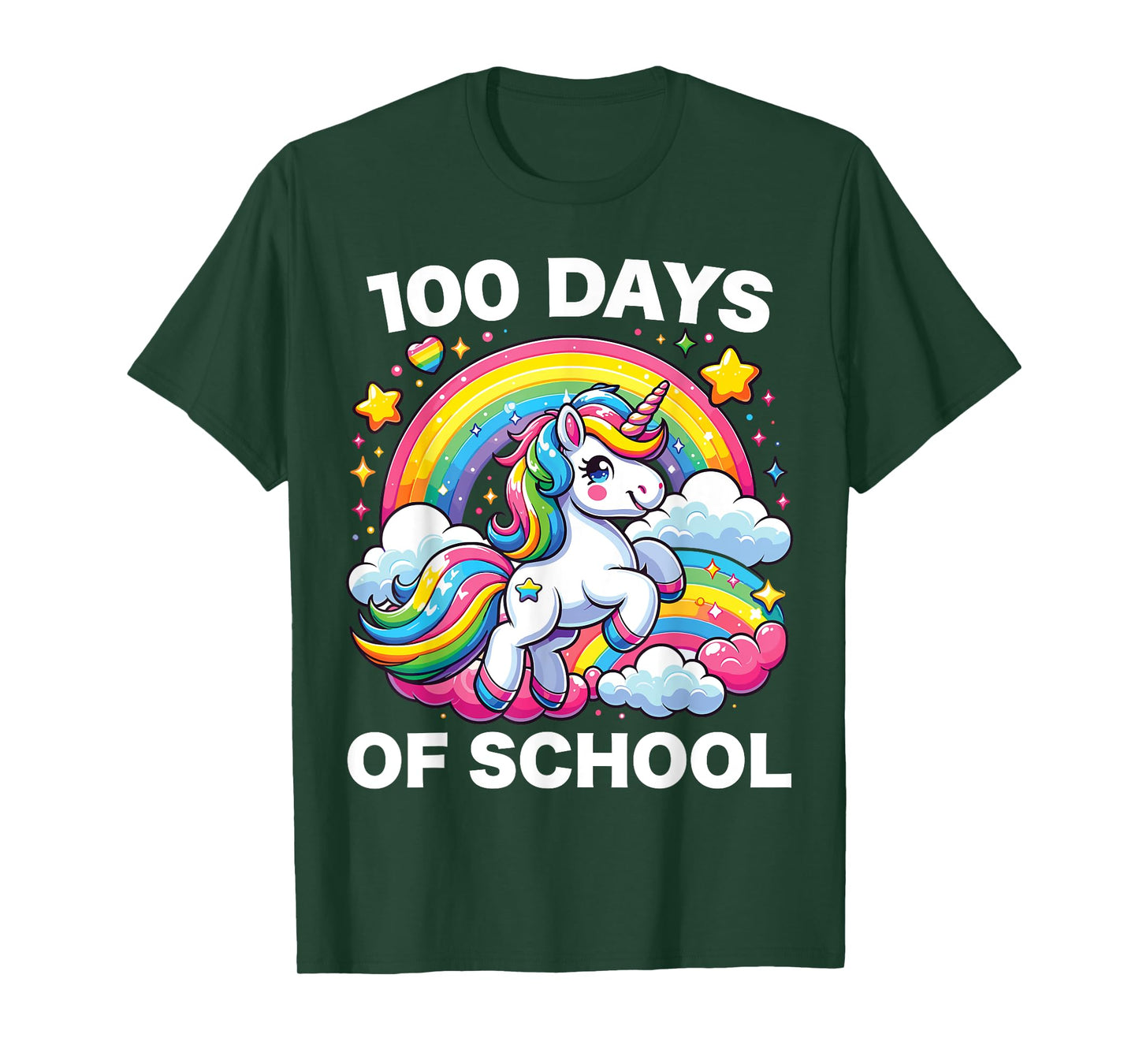100 Days of School Unicorn Girls Teacher 100th Day of School T-Shirt