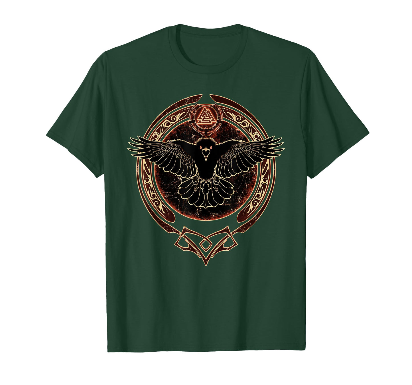Hugin Viking Raven Valknut Symbol T-Shirt