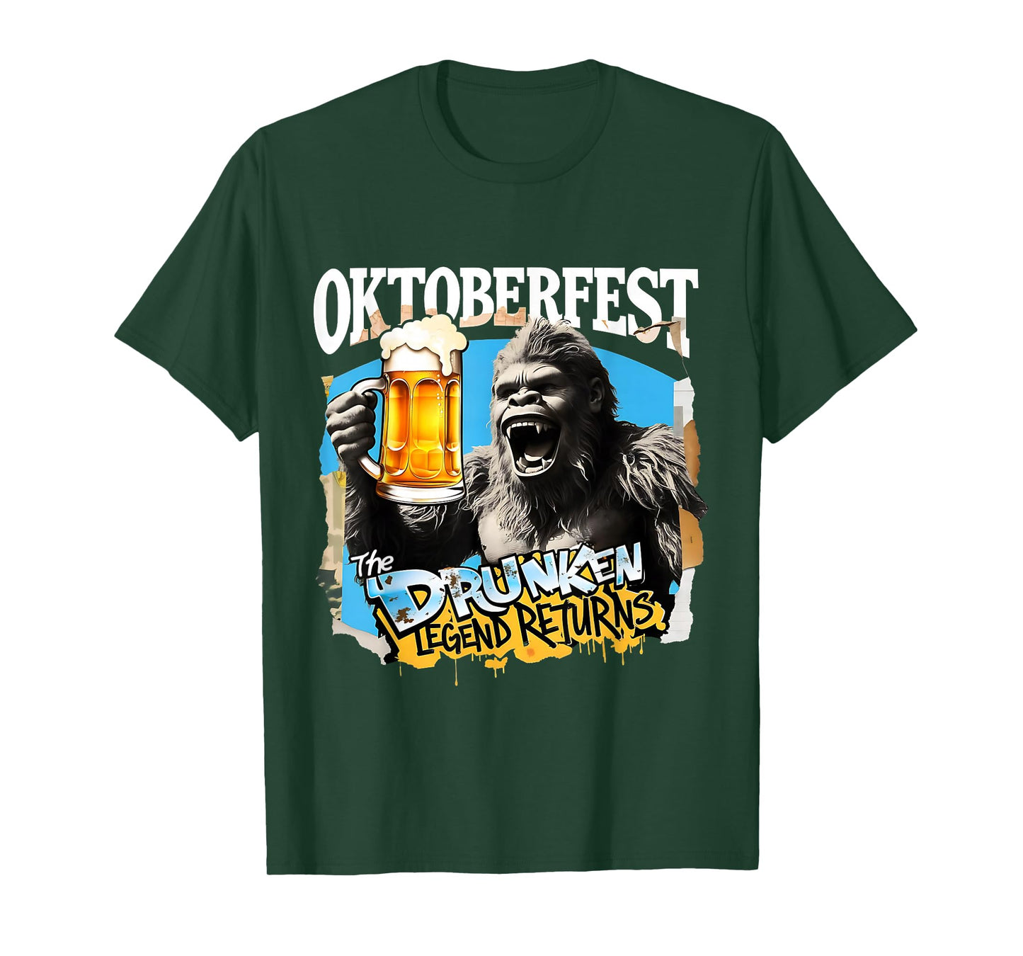 Oktoberfest Bigfoot The Drunken Legend Returns Beer Party T-Shirt