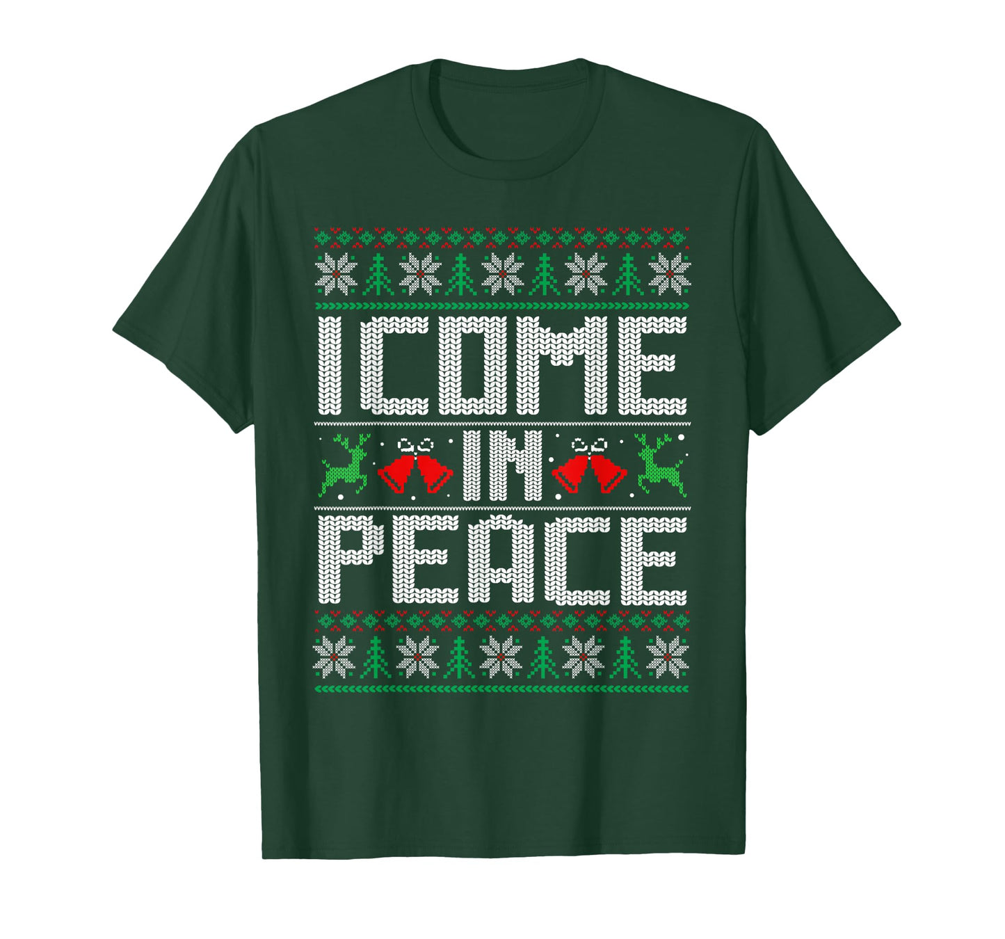 I Come In Peace - I'm Peace Couple Matching Ugly Christmas T-Shirt