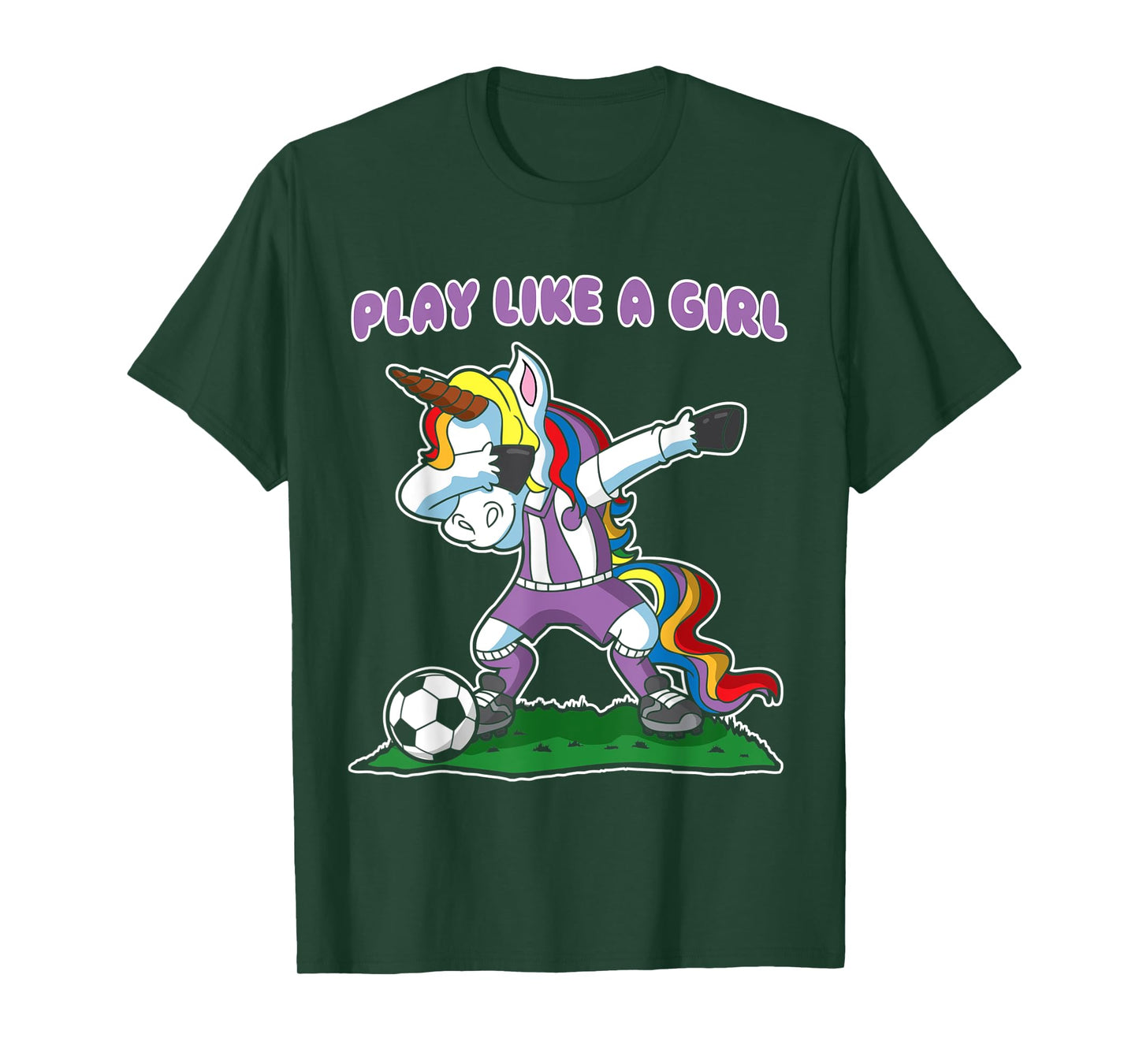 Soccer Unicorn Play Like A Girl Womens Kids Girls Gift T-Shirt