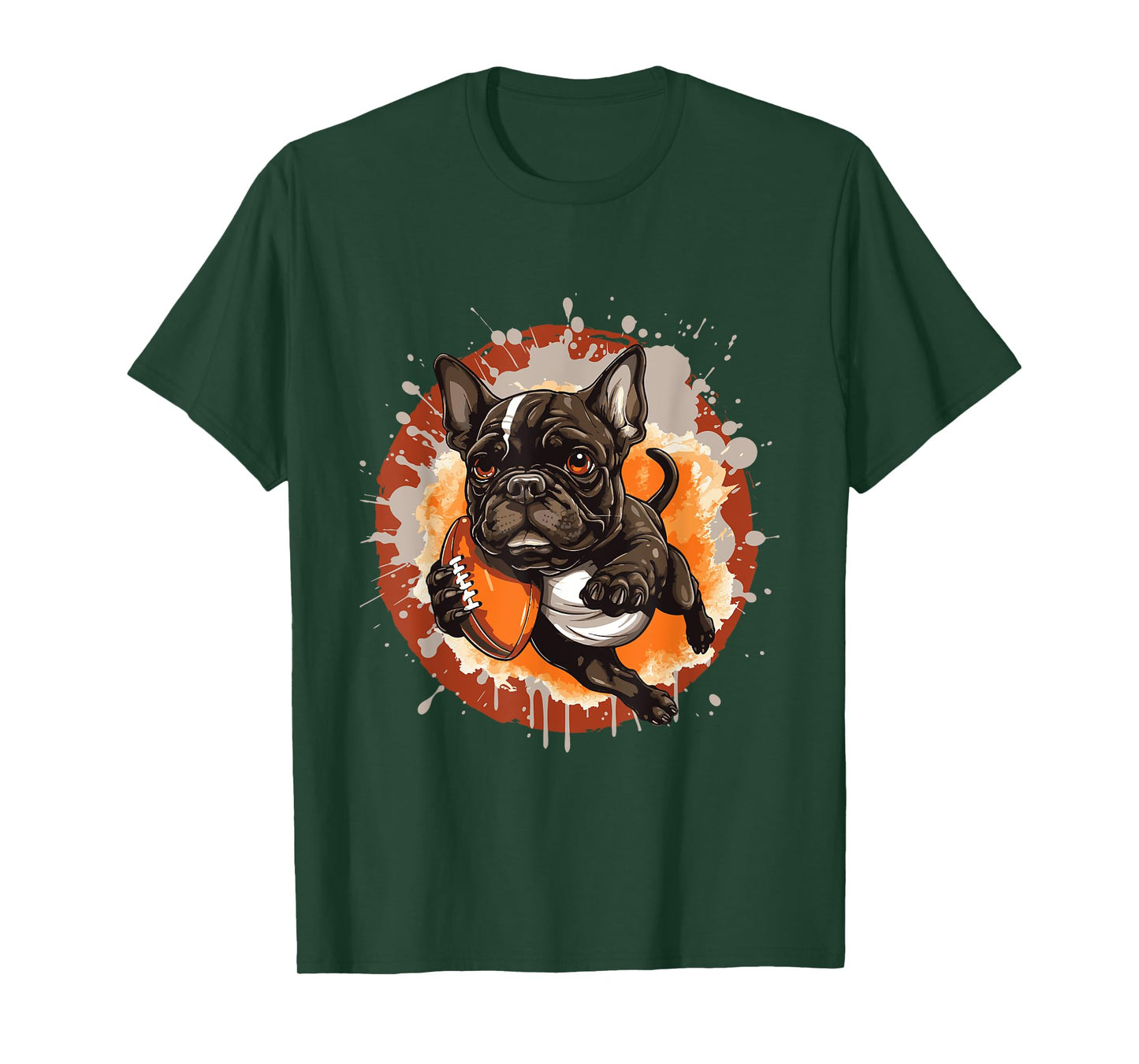 French Bulldog Dog Playing American Football T-Shirt
