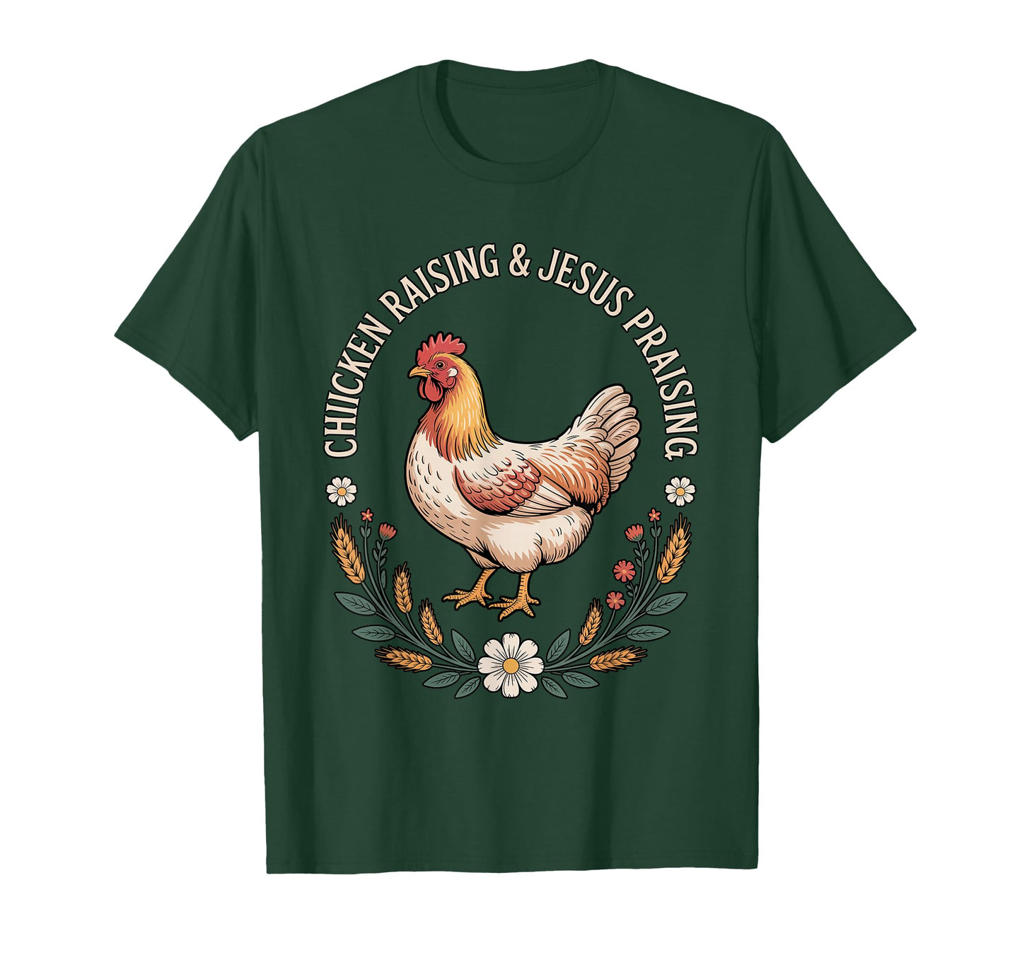 Chicken Raising And Jesus Praising Vintage T-Shirt