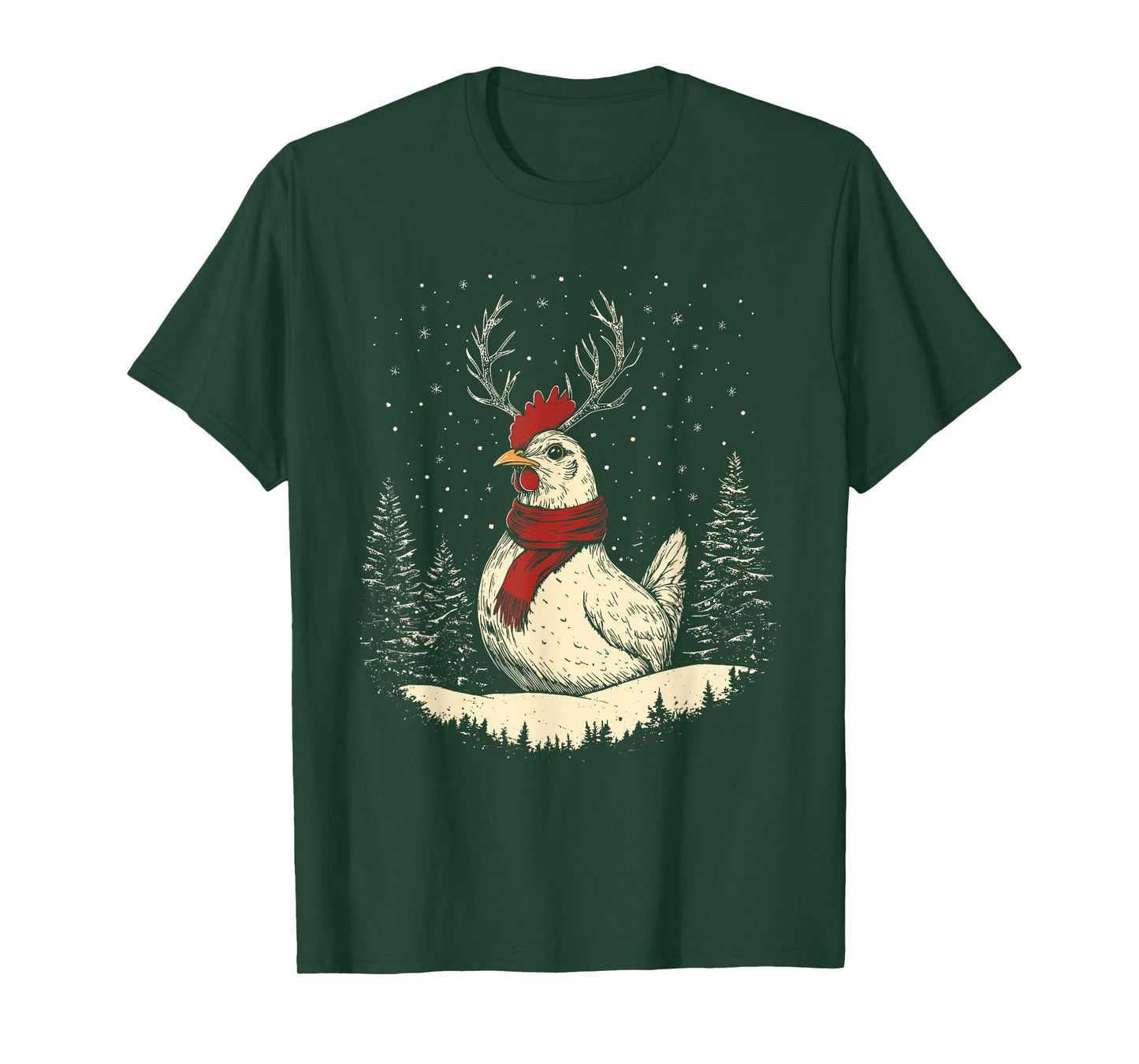 Chicken Reindeer Farmer Christmas Xmas T-Shirt