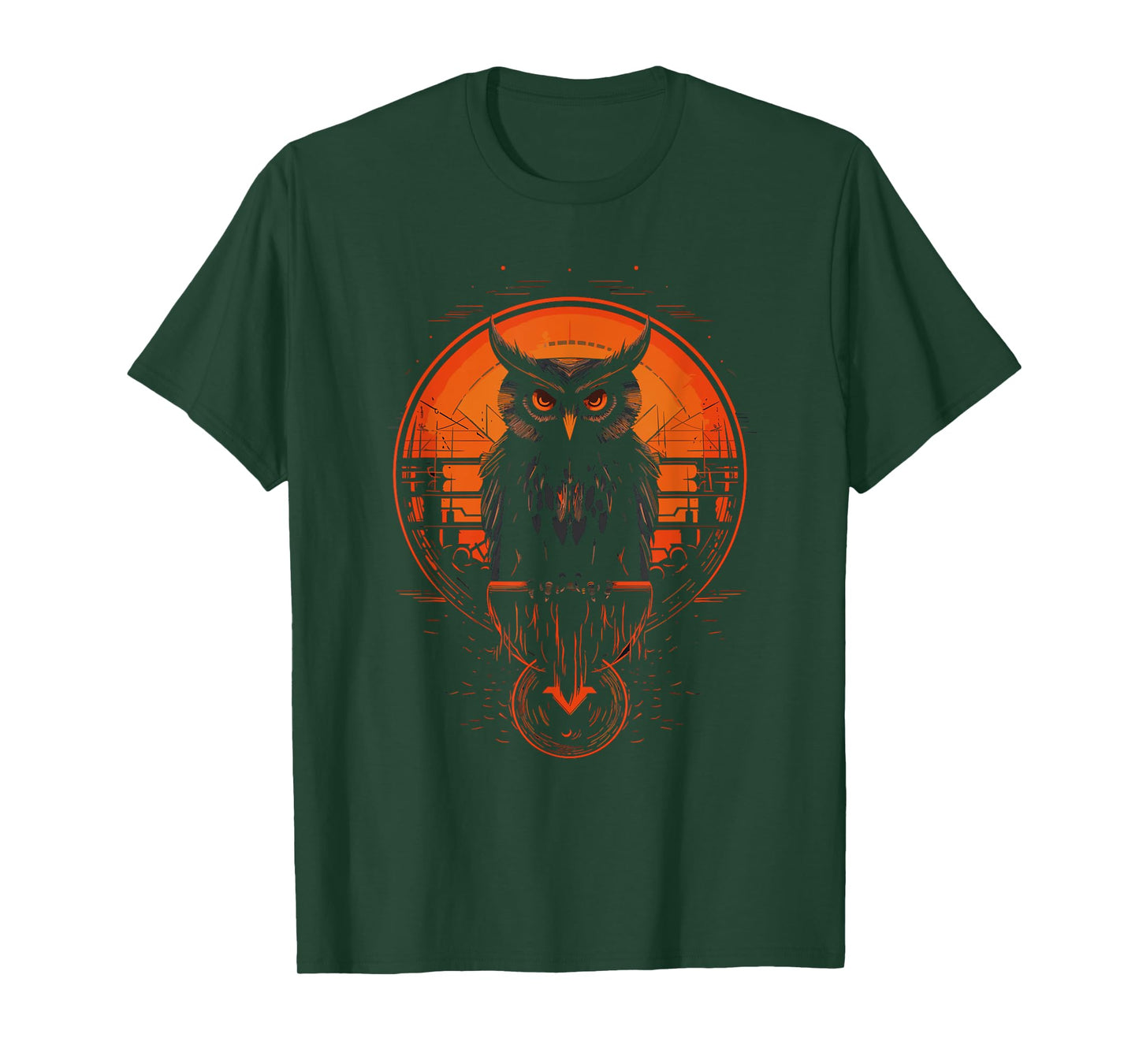 Evil Black Owl Industrial Horror Style Metal T-Shirt