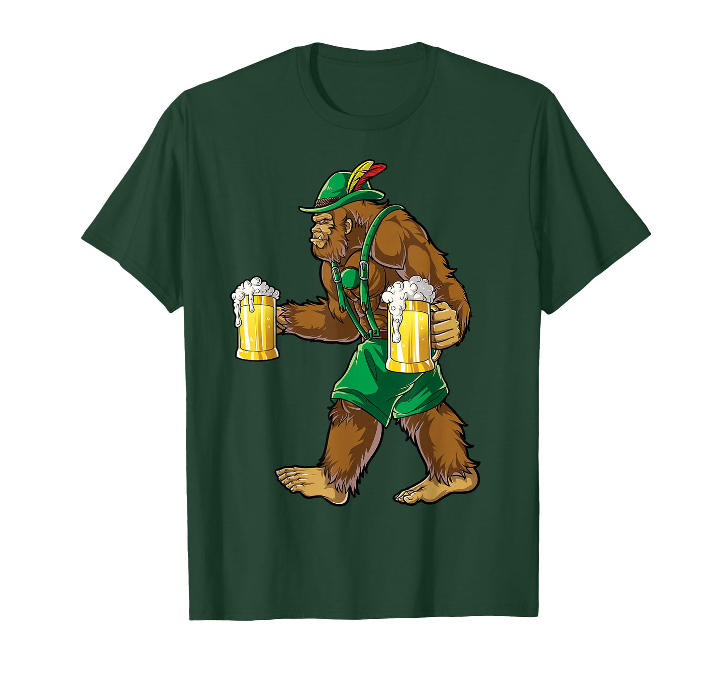 Bigfoot Lederhosen Oktoberfest Men Prost Beer Mug T-Shirt