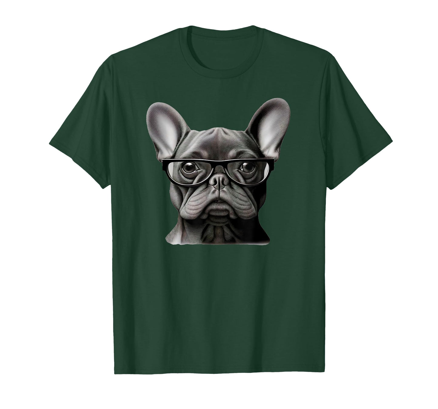 Funny French Bulldog Face Cute Frenchie Mama With Glasses Men Women Girls Kids T-Shirt
