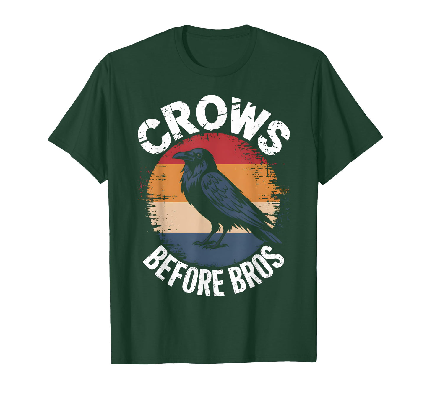 Crows Before Bros Design Dark Bird Witchcraft Retro Raven T-Shirt