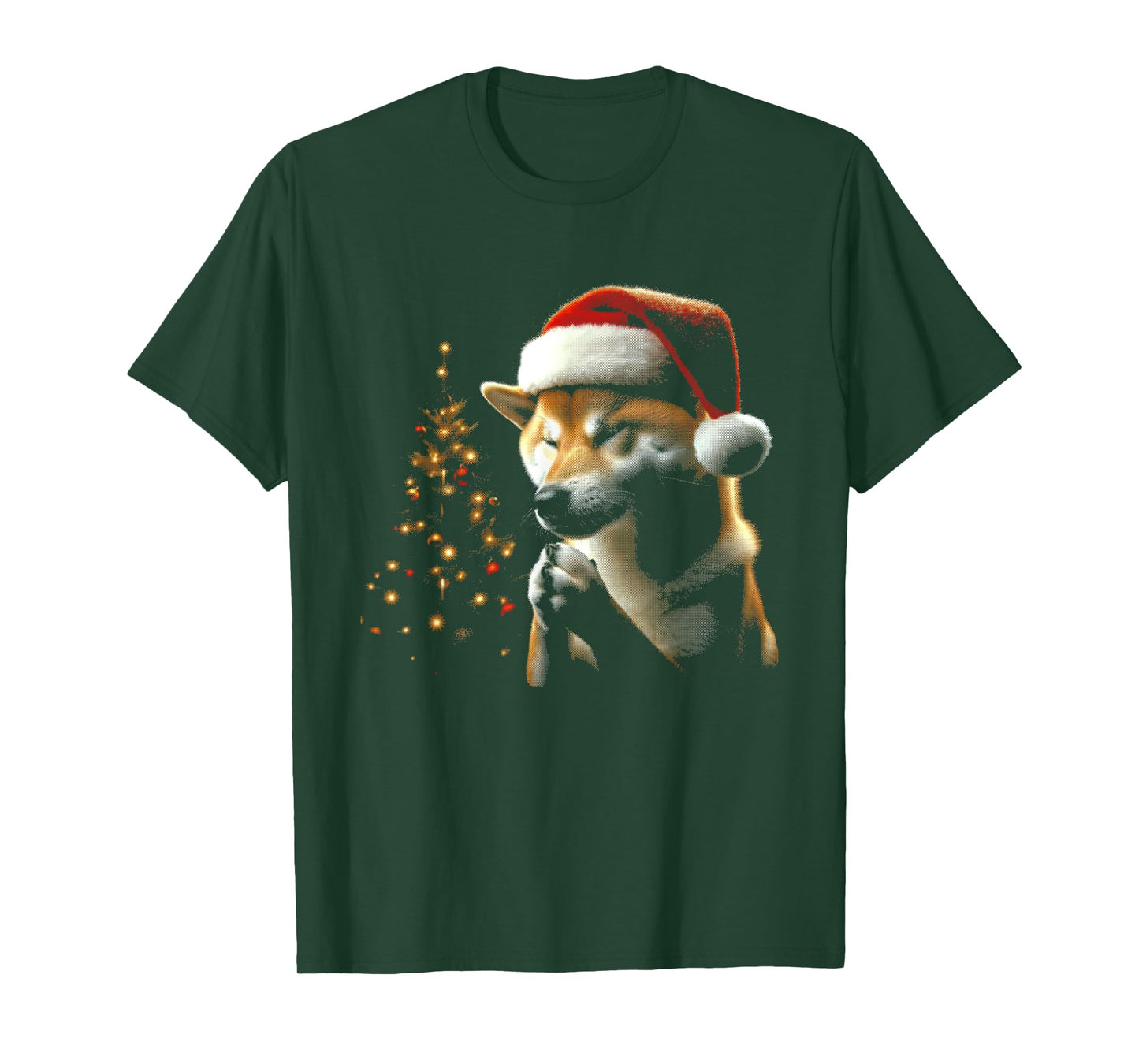 Shiba Inu Dog Santa Hat - Vintage Dog Xmas Christmas Lover Men Women Kids T-Shirt