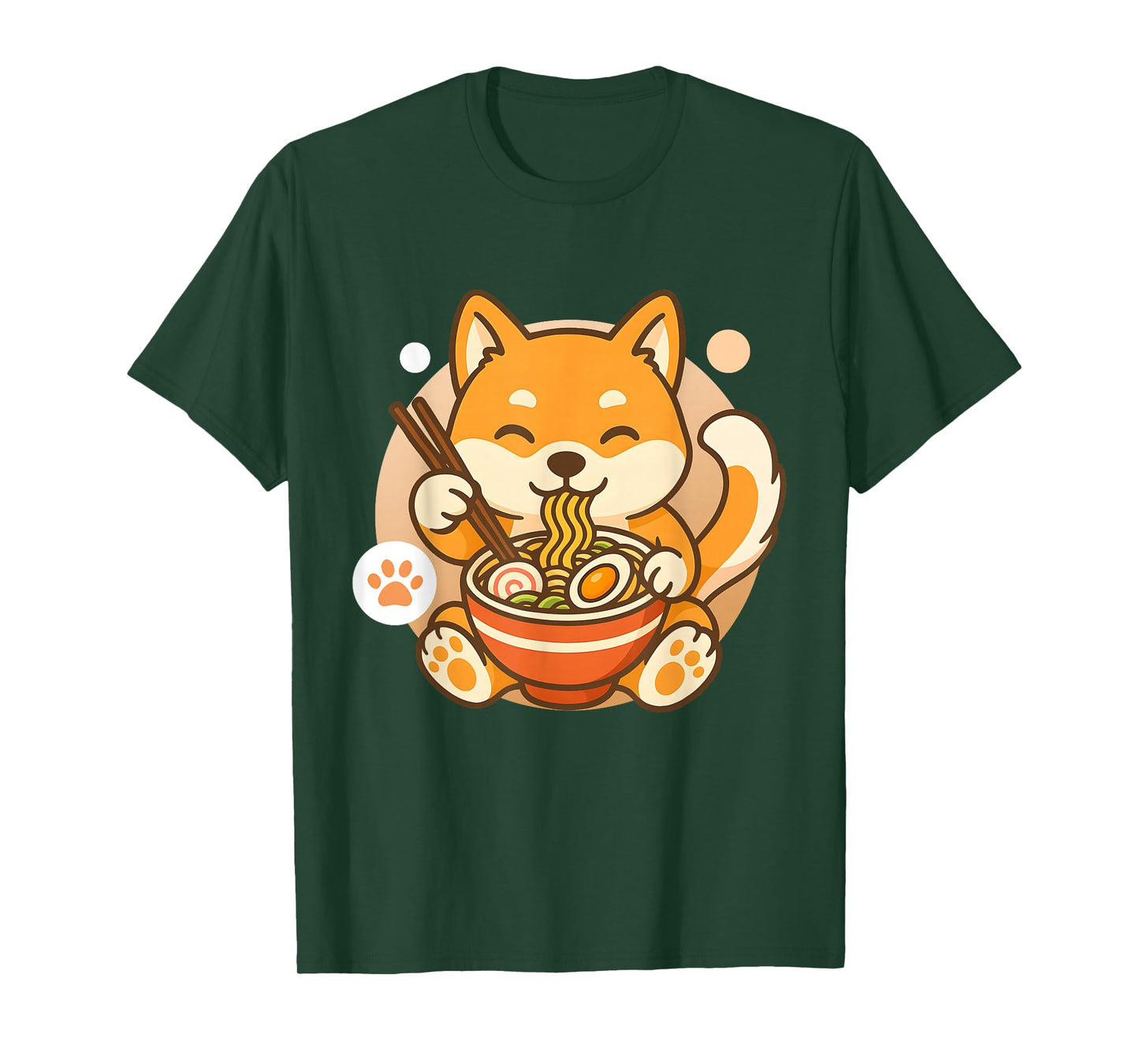 Cute Shiba Inu Dog Ramen Noodles Bowl Anime Kawaii Neko Gift T-Shirt