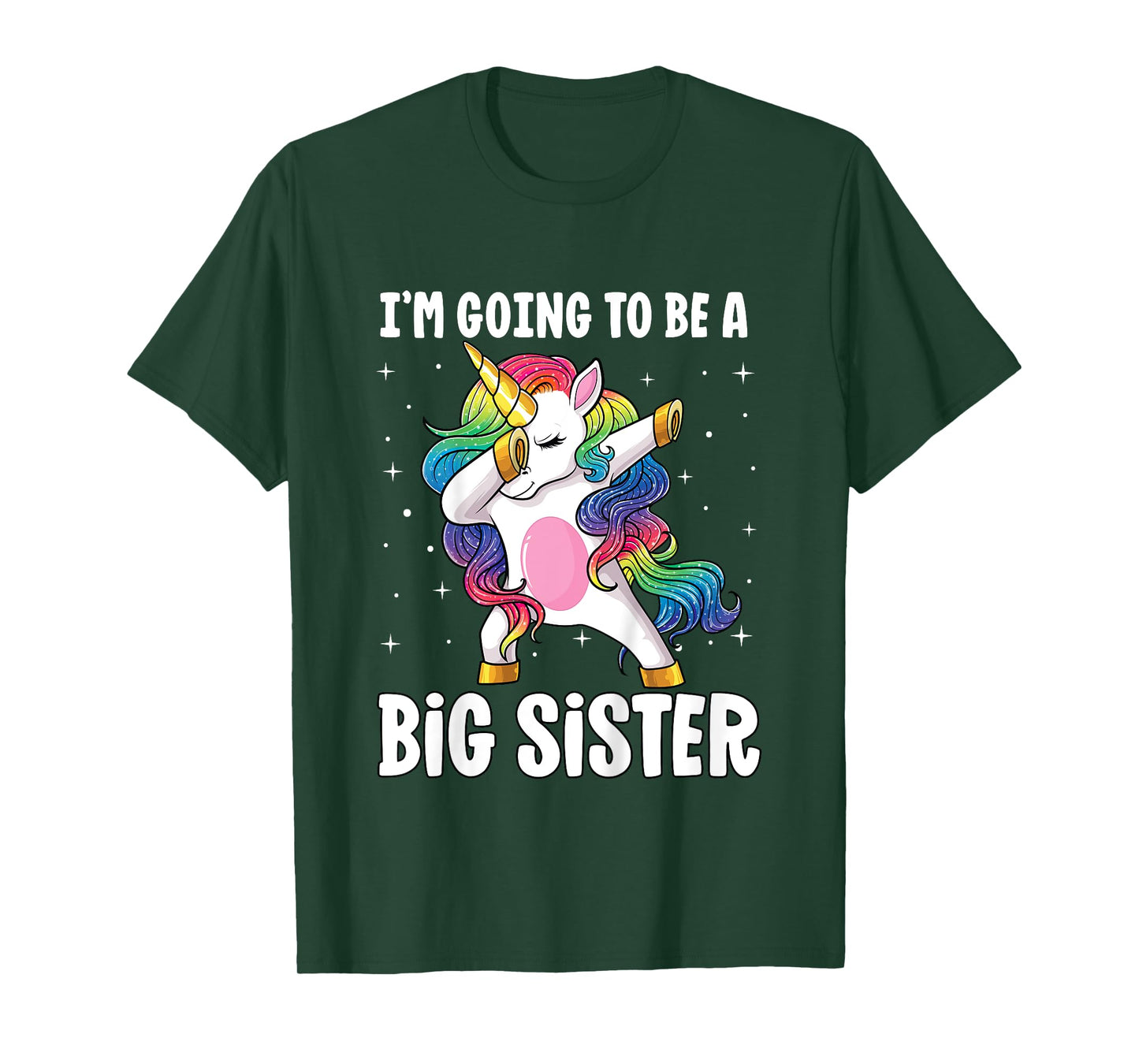 I'm Going to Be a Big Sister Girls Older Sister Dab Unicorn T-Shirt