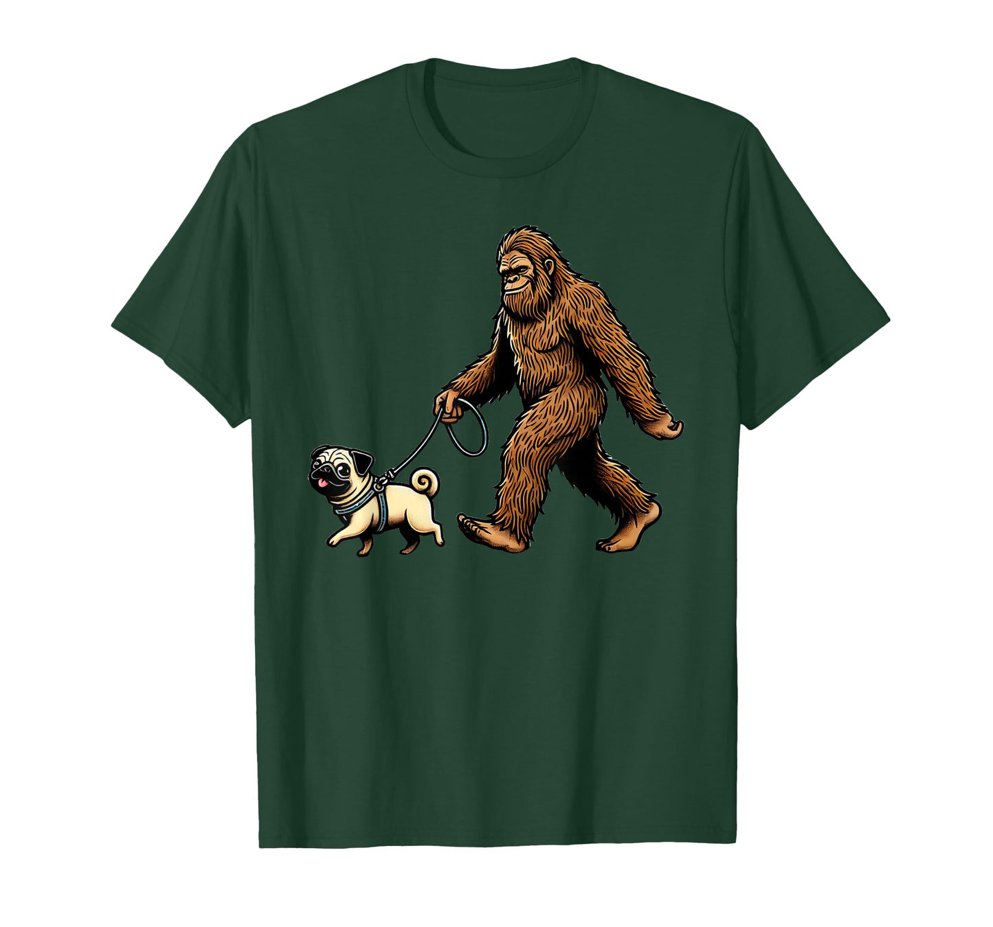 Funny Dog Pug Bigfoot Sasquatch T-Shirt