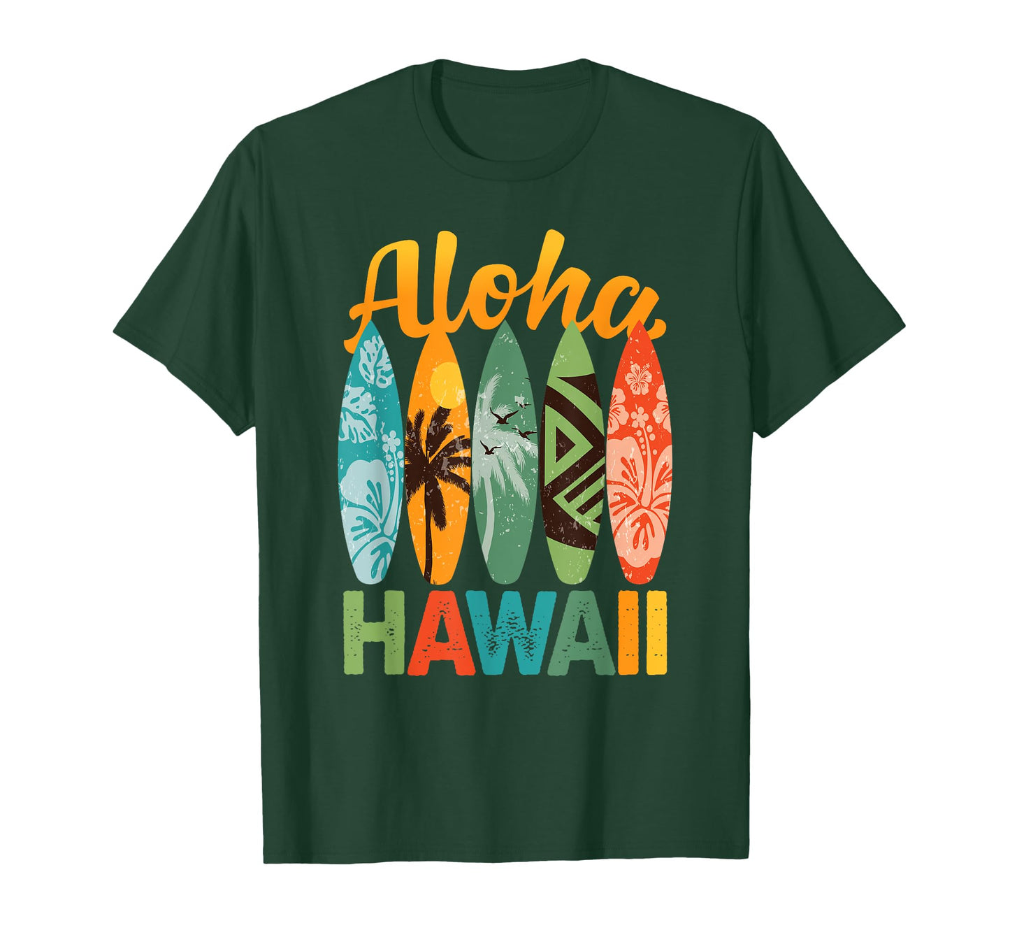 Retro Hawaiian Surfboard Aloha Hawaii Island Surfer T-Shirt
