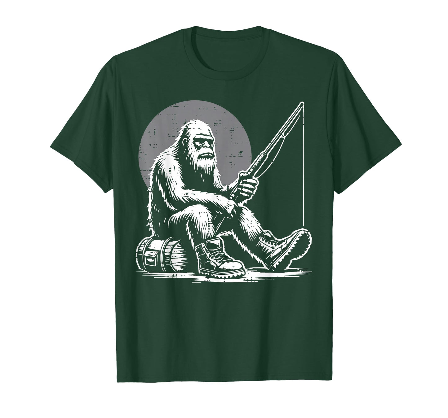Bigfoot Sasquatch Fishing Fisherman Angler Men Women Kids T-Shirt