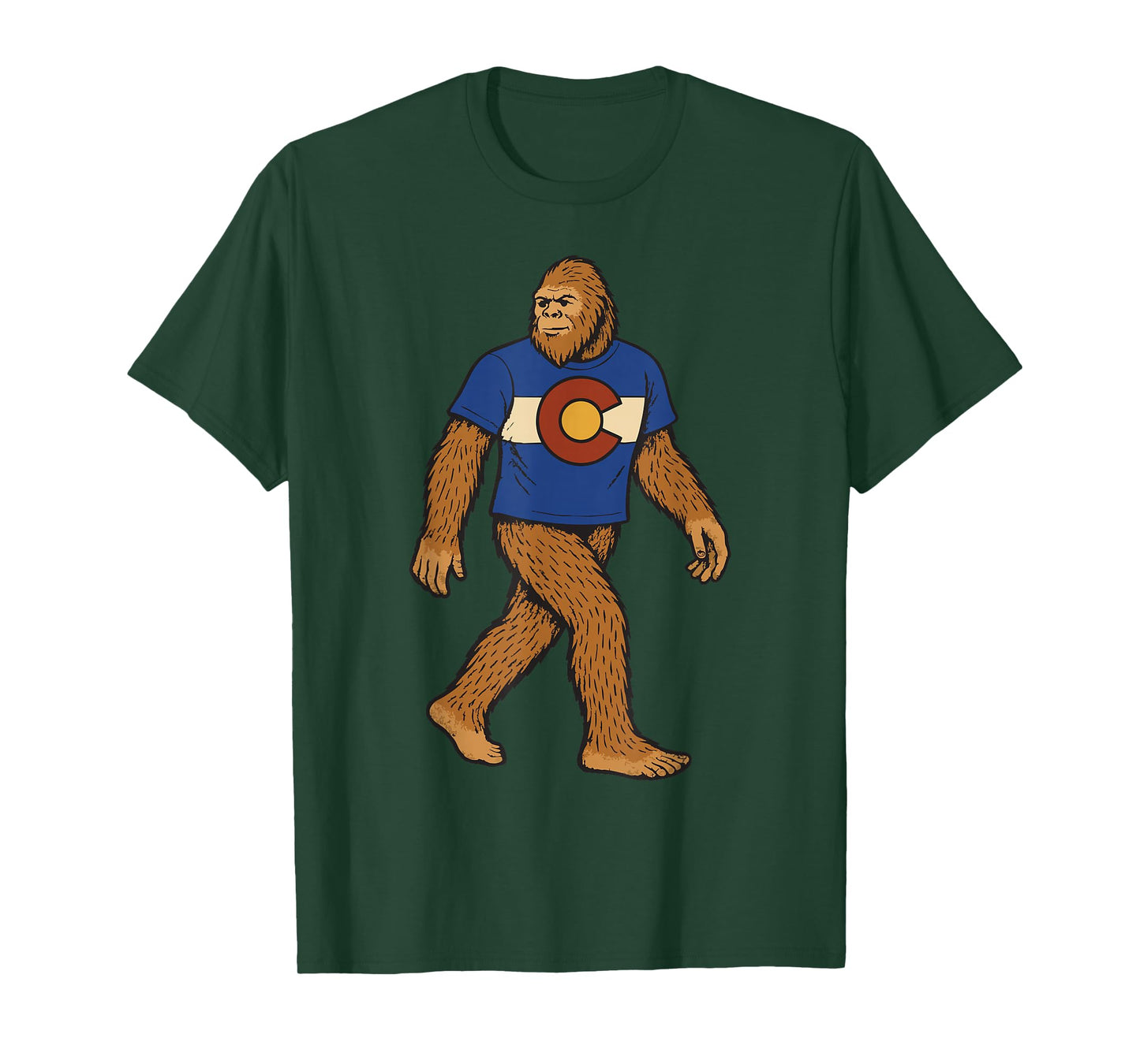 Colorado Bigfoot TShirt Funny Sasquatch Colorado Flag Tee T-Shirt