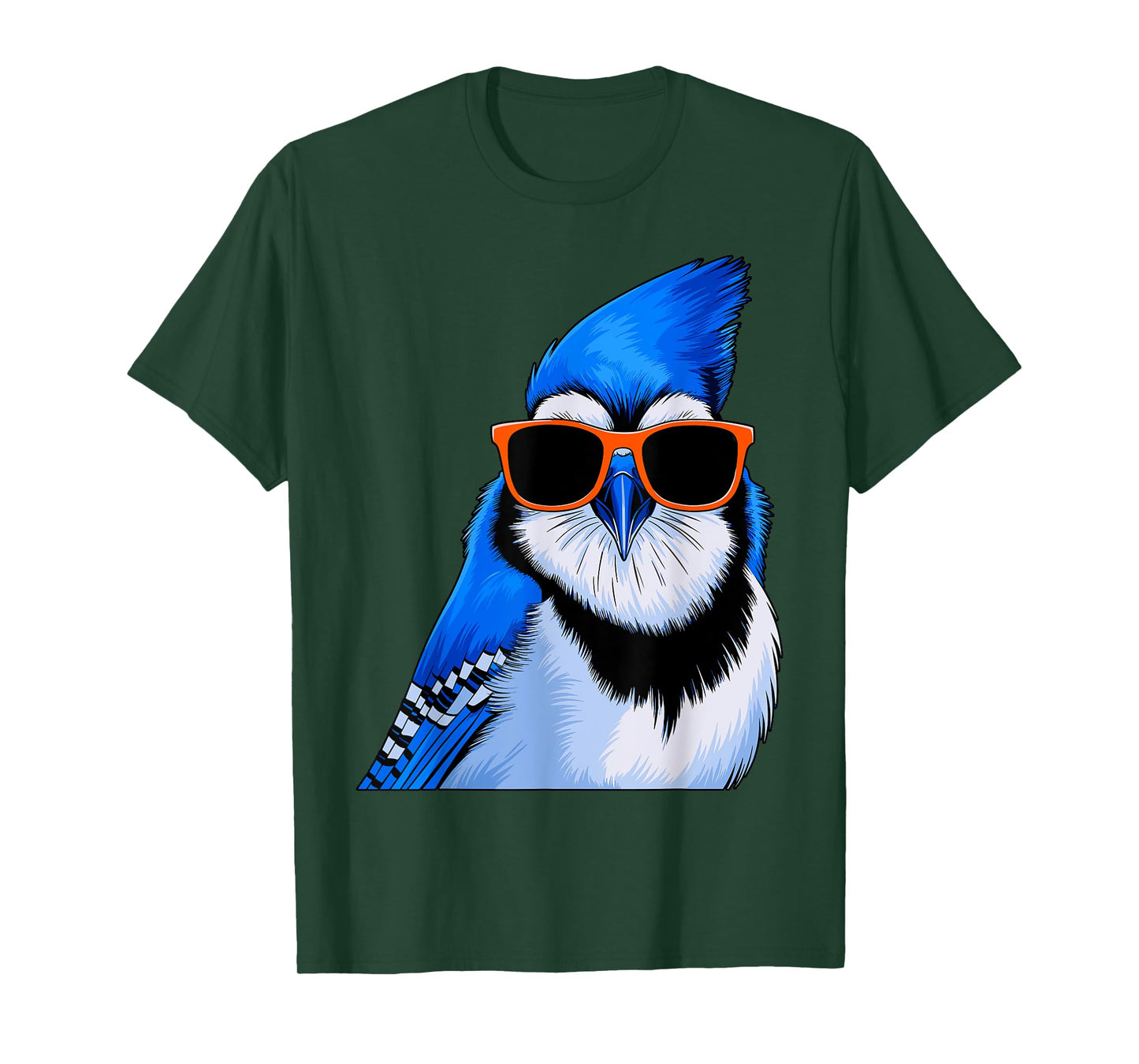 Blue Jay Bird with Sunglasses Birdwatching T-Shirt