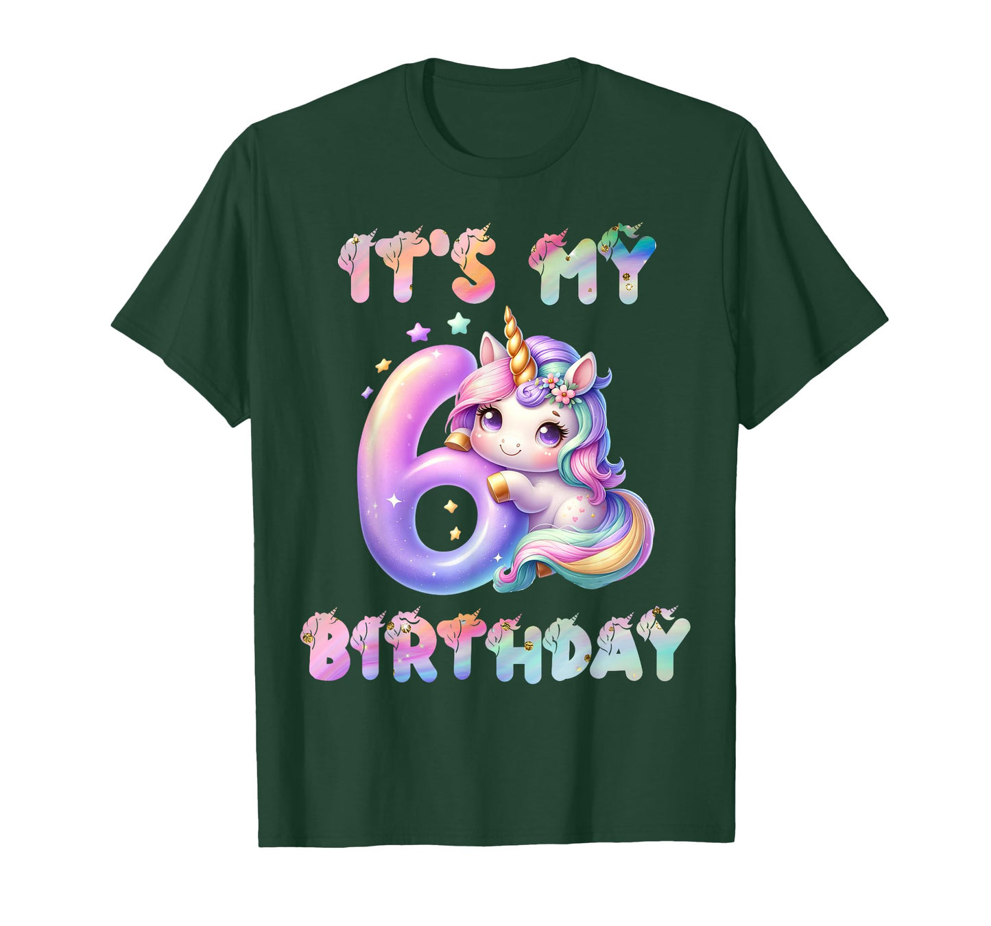 6 Year Old Unicorn Gifts For Girls 6th Birthday Girl Party T-Shirt