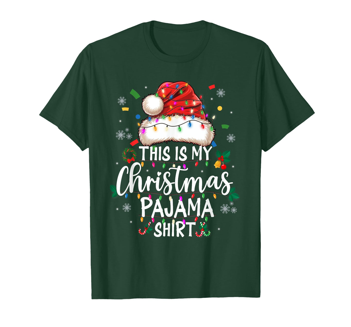 This is My Christmas Pajama Shirt Xmas Lights Men Women Kid T-Shirt