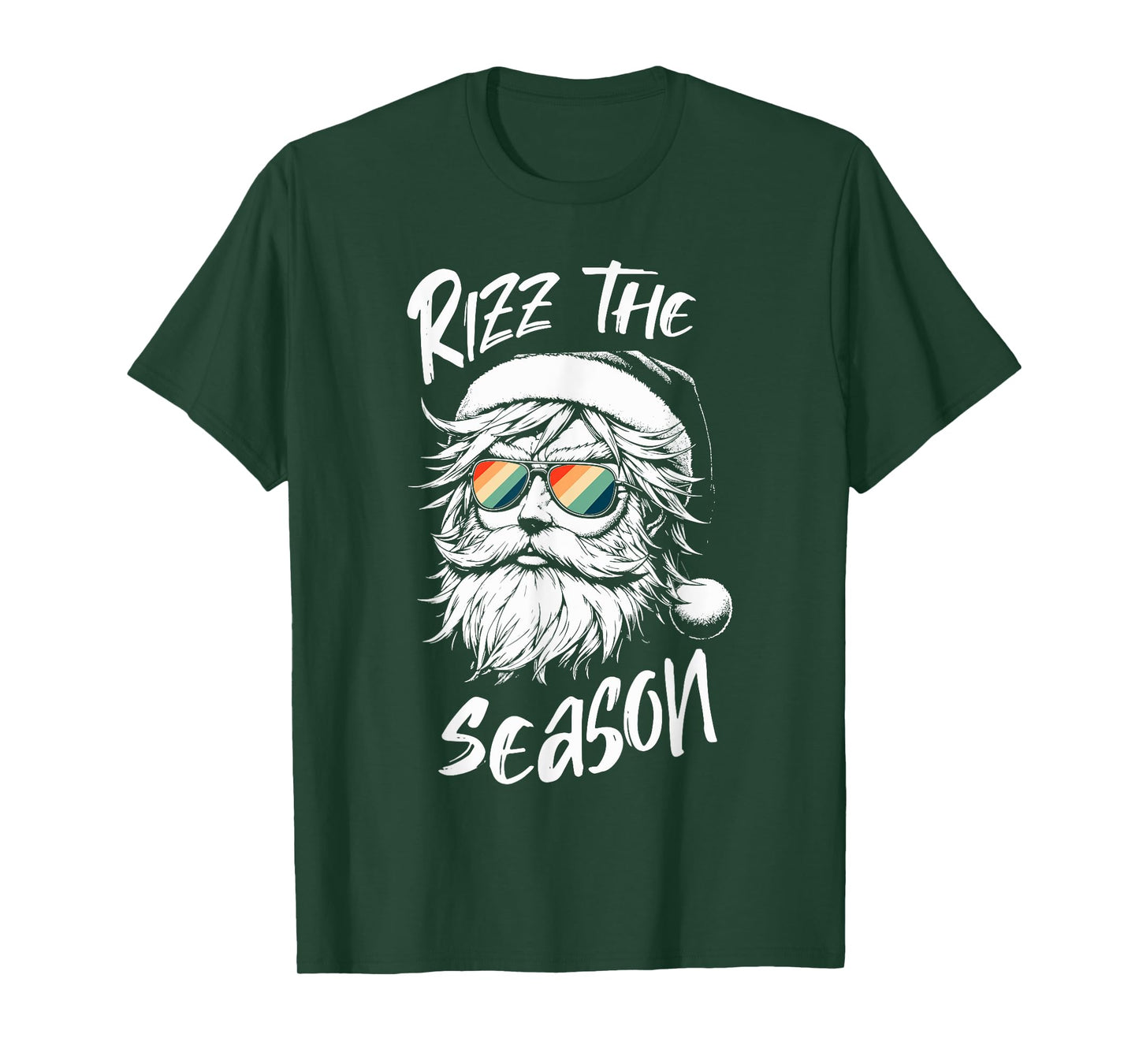 Rizz The Season Kids Teens School Cool Christmas Santa Claus T-Shirt
