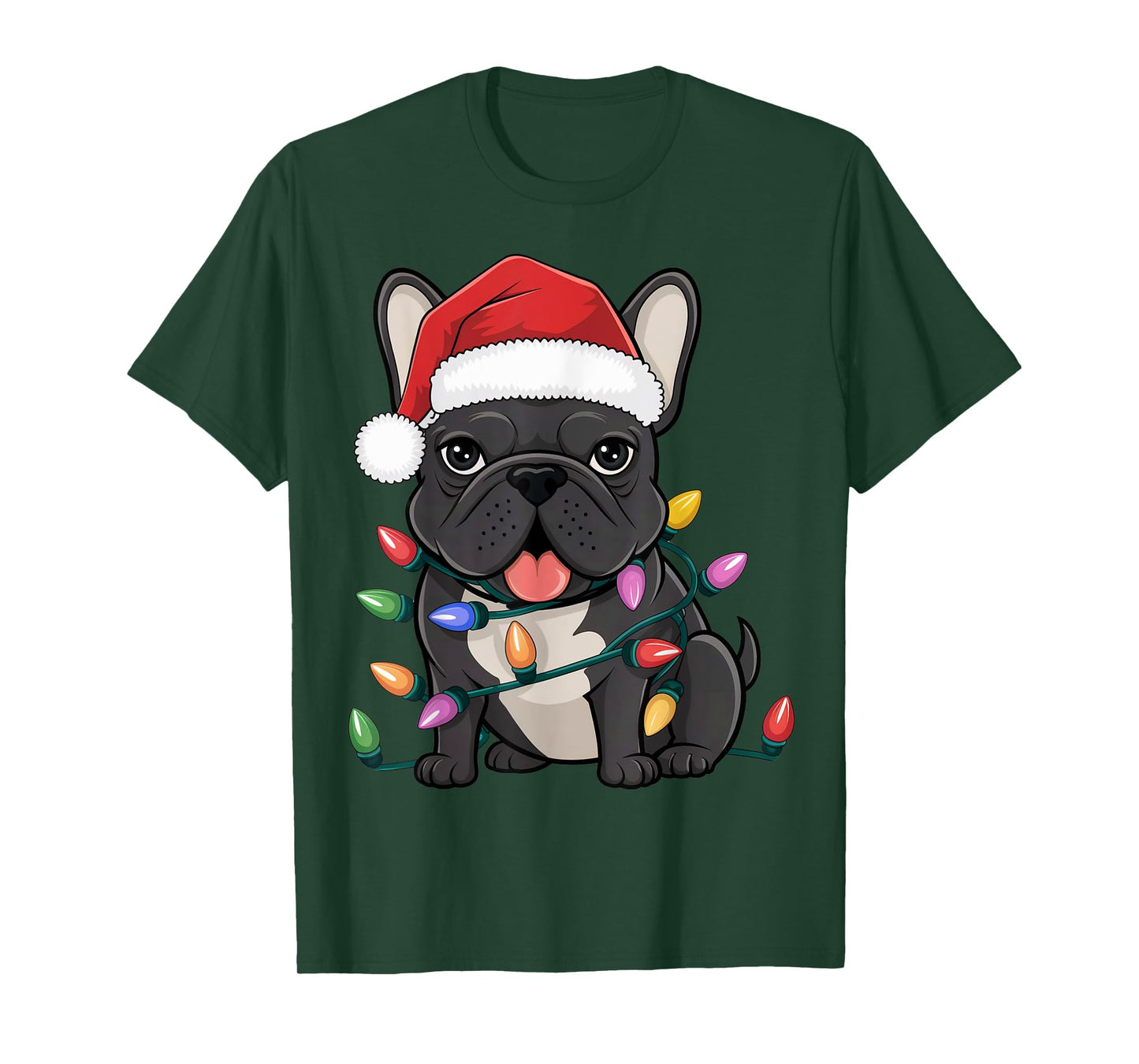 French Bulldog Christmas Lights Xmas Dogs Gifts Men Women T-Shirt
