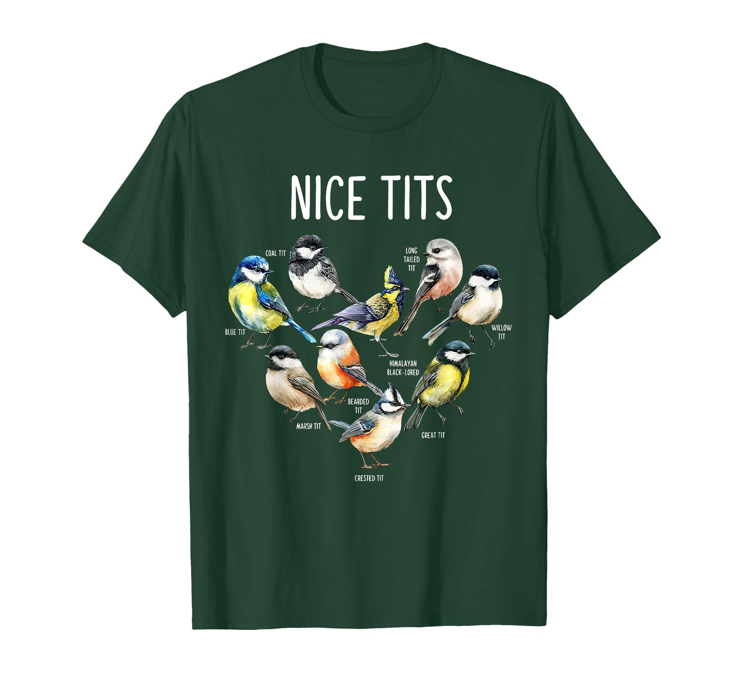 Retro Funny Nice Tits Birds Birdwatcher Bird Watching Humor T-Shirt