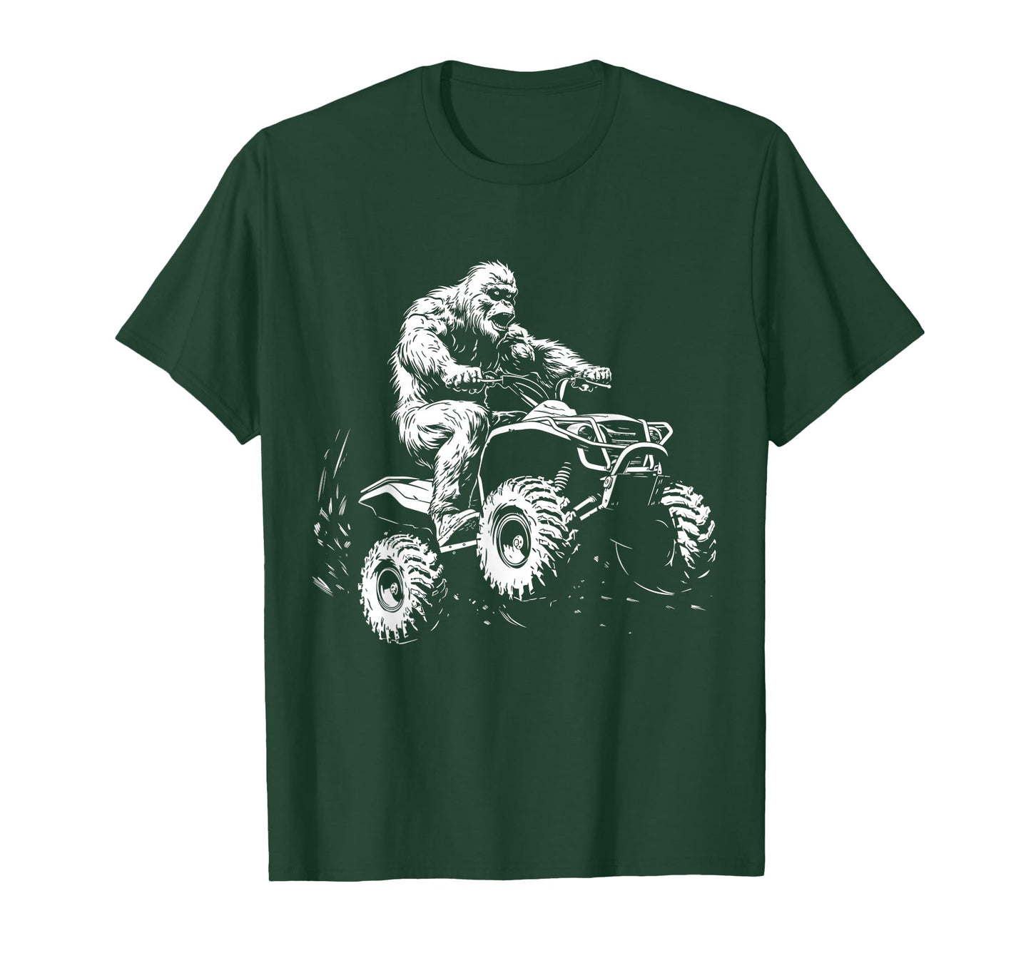 ATV 4 Wheeler Quad Bigfoot Sasquatch Funny T-Shirt