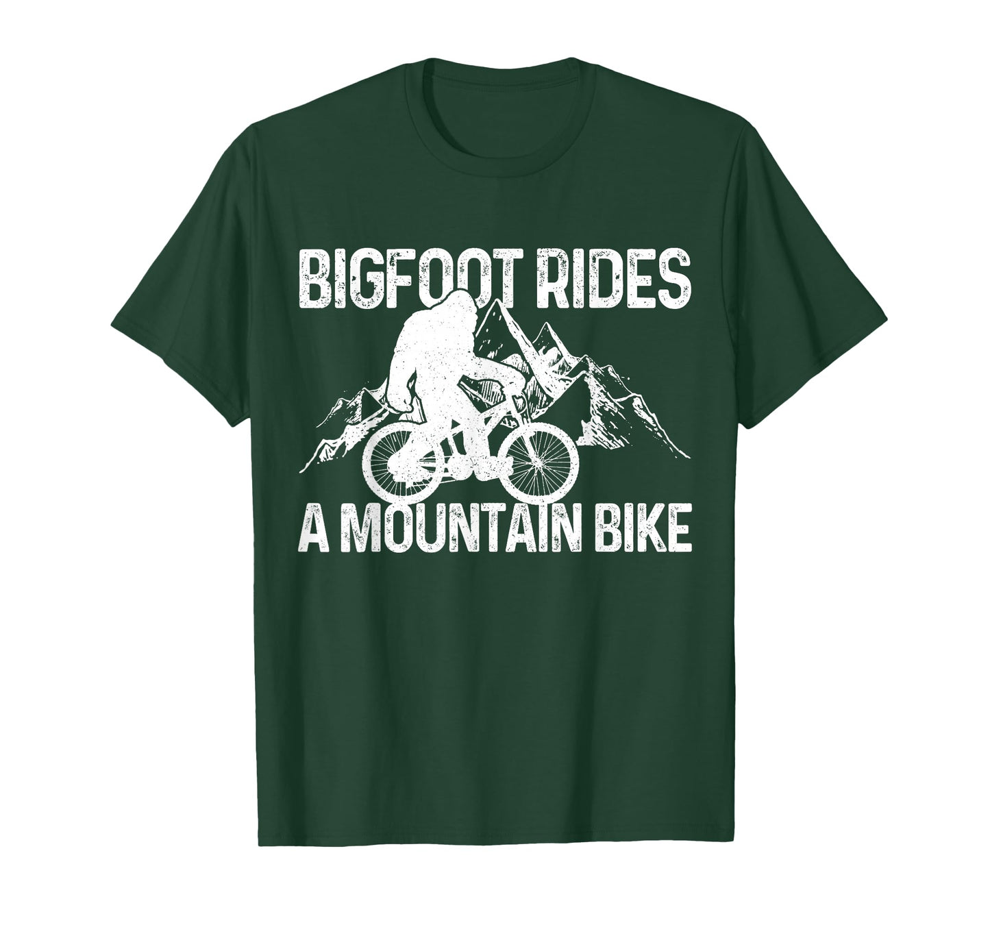 Bigfoot Rides A Mountain Bike Funny MTB Biking Biker Gift T-Shirt
