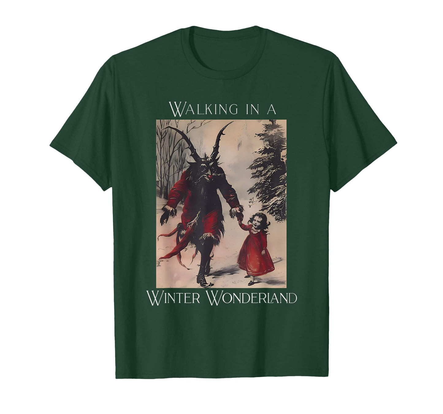 Retro Funny Walking in a Winter Wonderland Merry Christmas T-Shirt