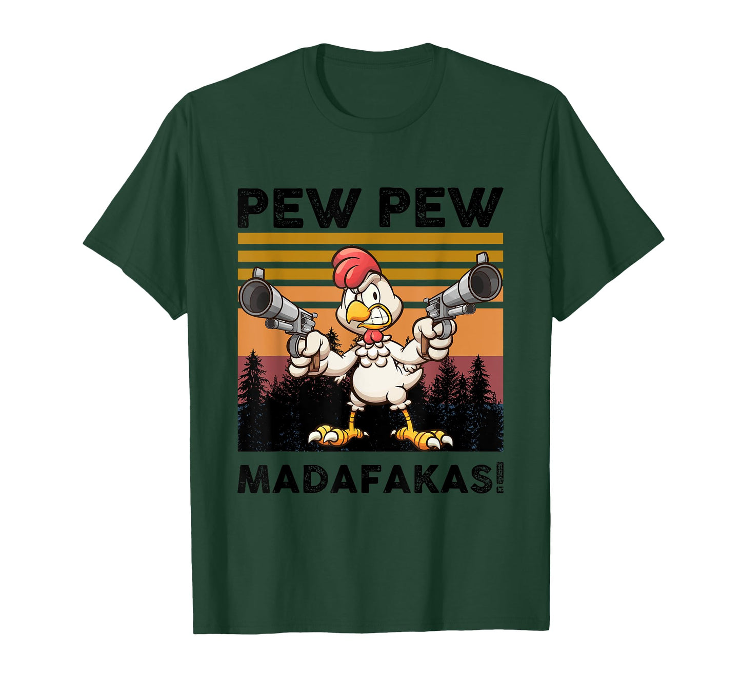 PEW Madafakas Turkey With Gun Retro Vintage Thanksgiving T-Shirt