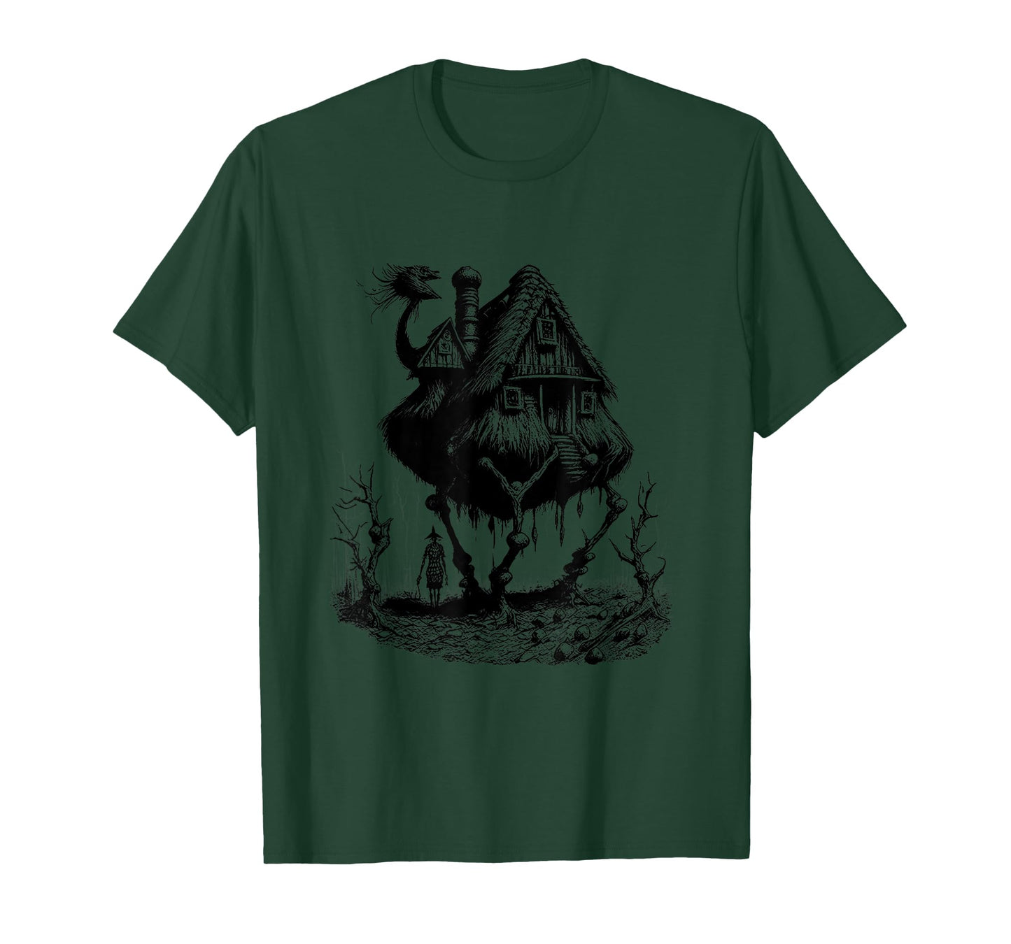 Walking House on Chicken Legs Slavic folklore Baba Yaga Art T-Shirt