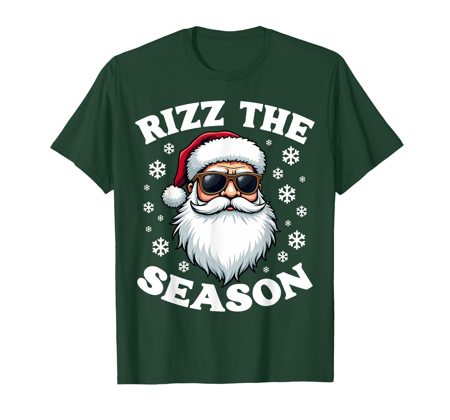 Rizz The Season Funny Christmas Charming Santa Silly Xmas T-Shirt