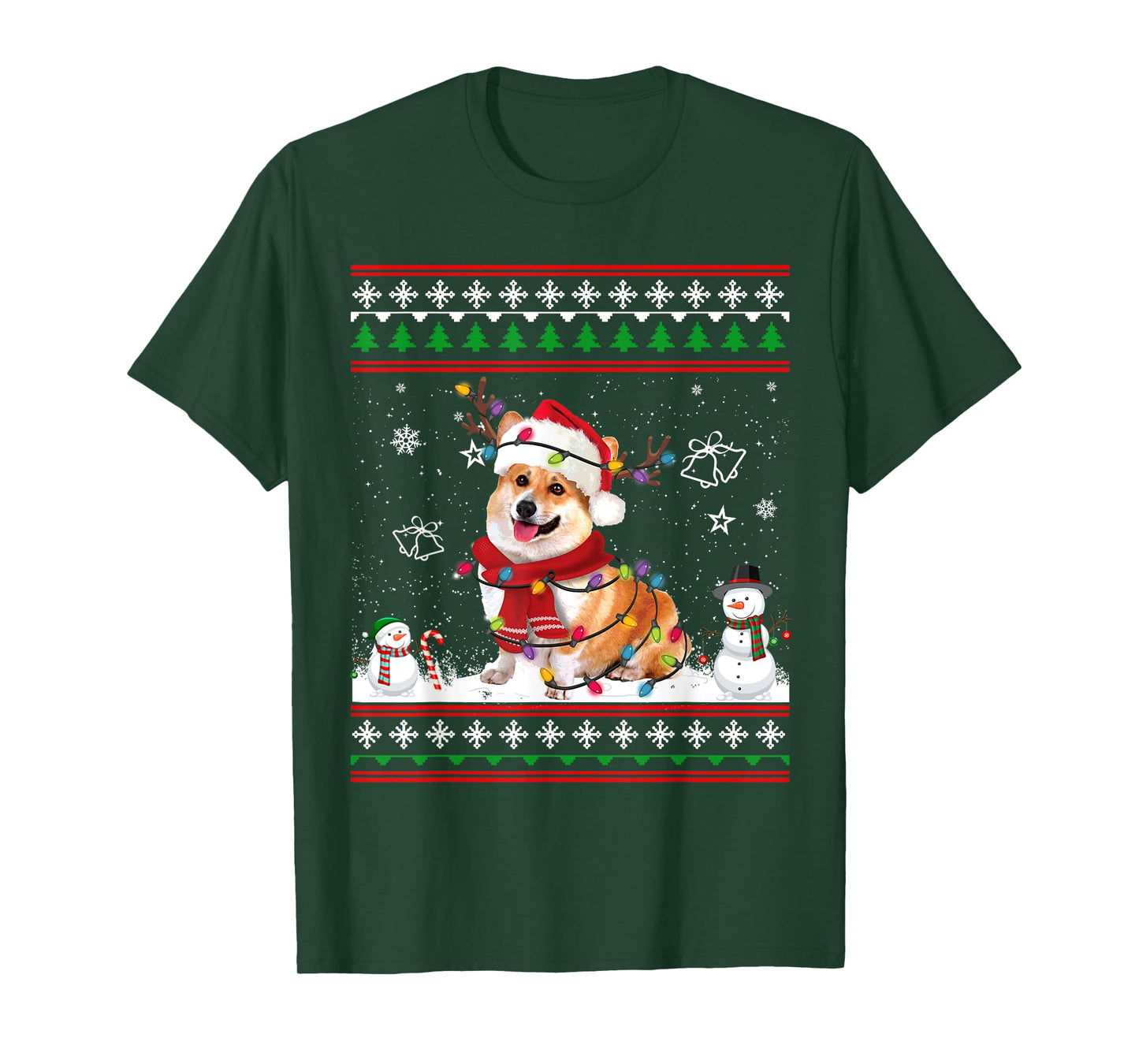 Corgi Christmas Ugly Sweater Funny Dog Lover Xmas T-Shirt