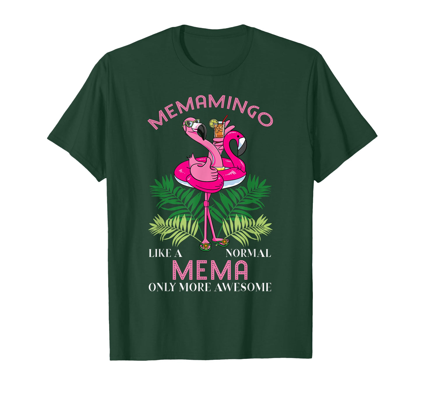 Memamingo Mema Flamingo Lover Grandma Grandmother Grandmommy T-Shirt