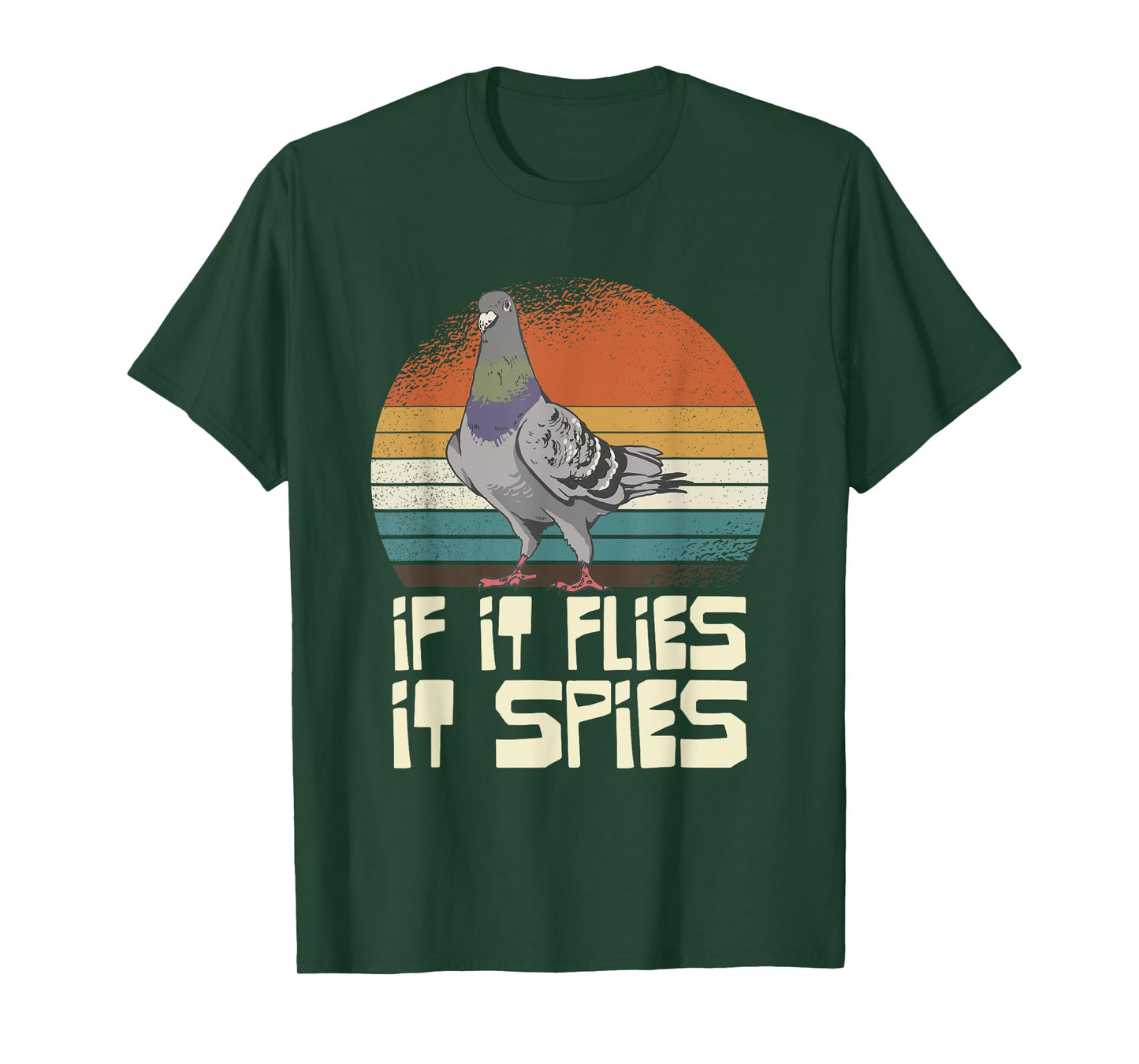 Pigeon If It Flies It Spies Retro T-Shirt