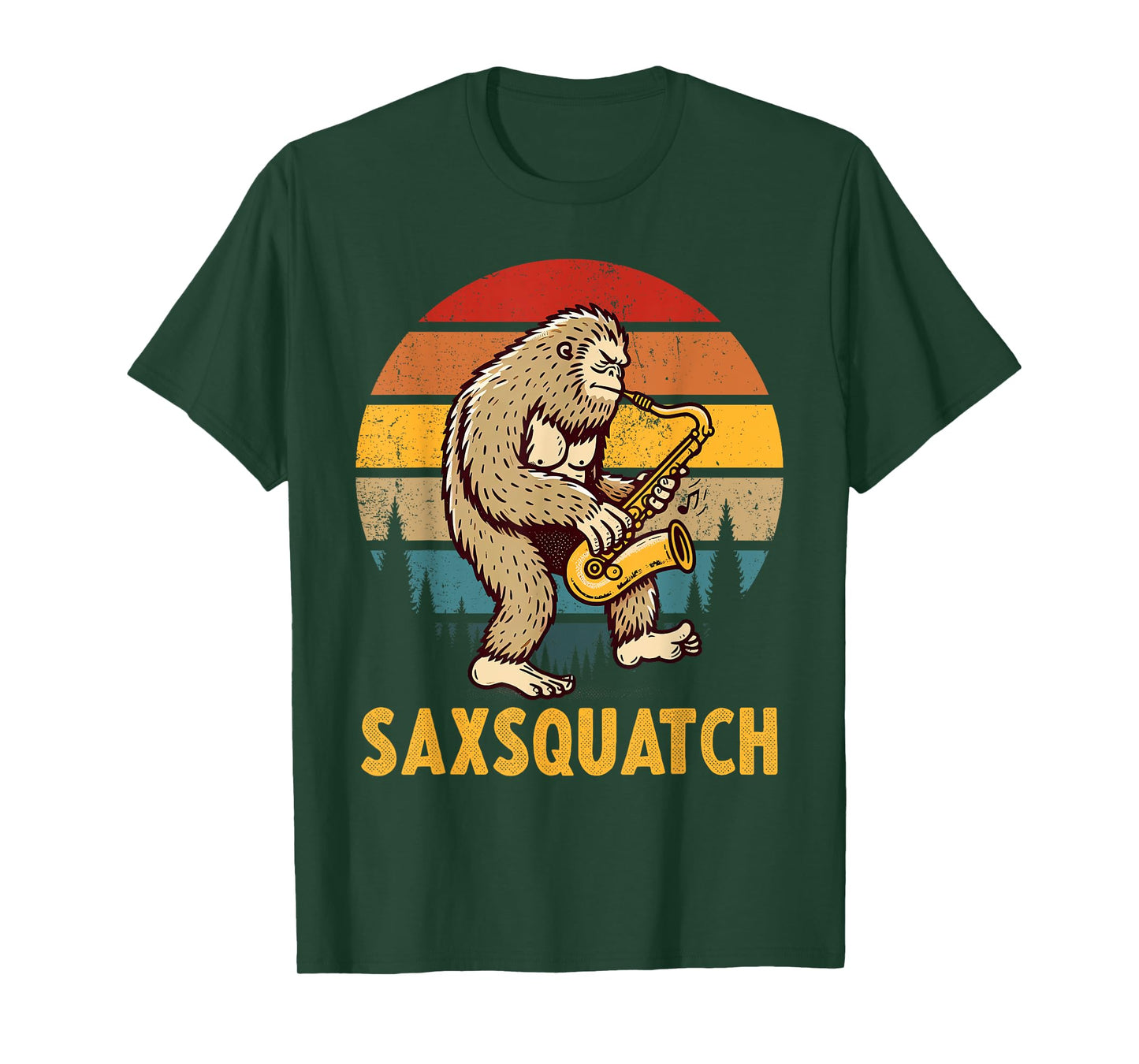 Funny Bigfoot Saxophone Player Marching Band Saxsquatch T-Shirt