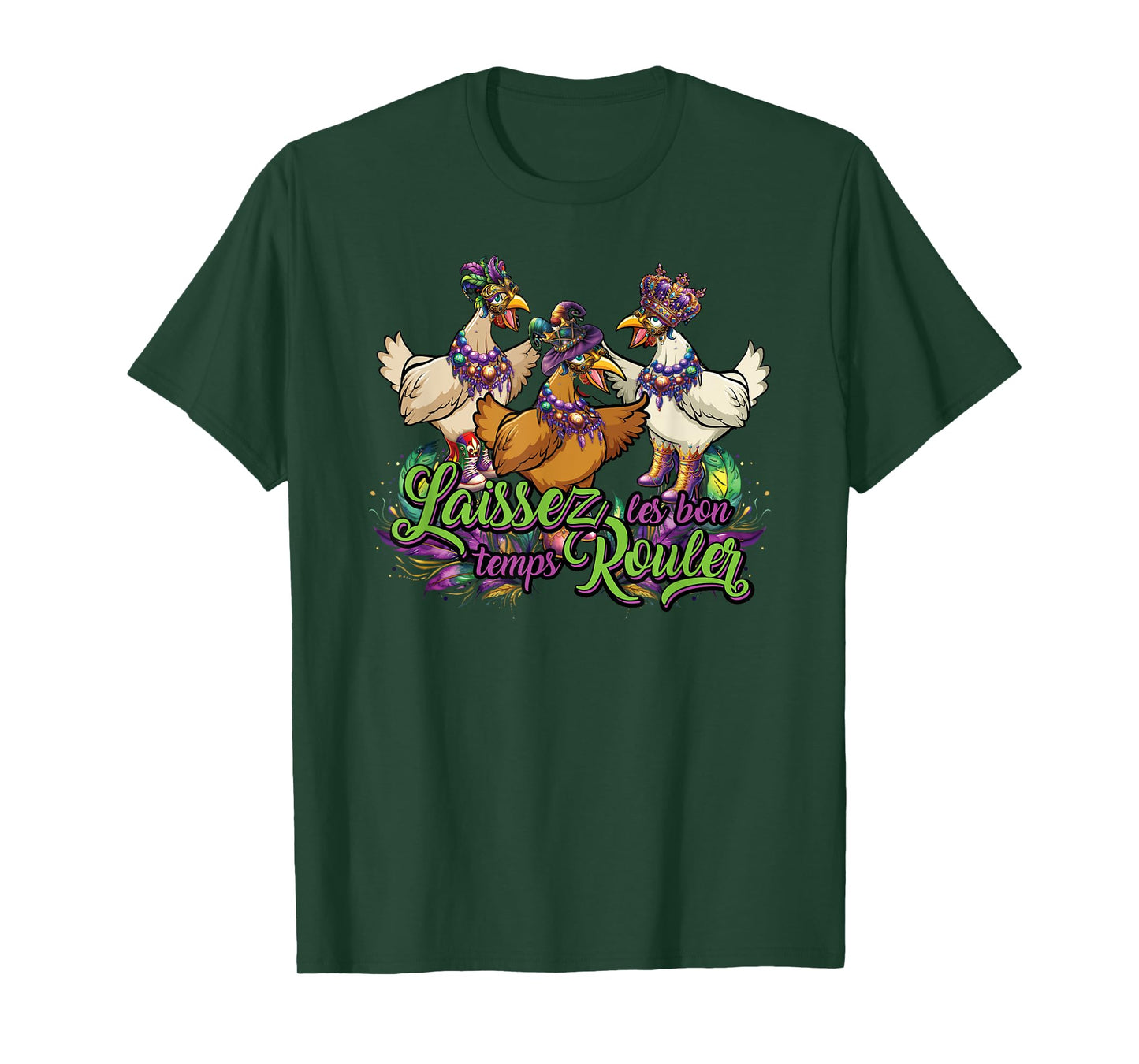 Mardi Gras Chicken Run Chicken Chase Fat Tuesday Carnival T-Shirt