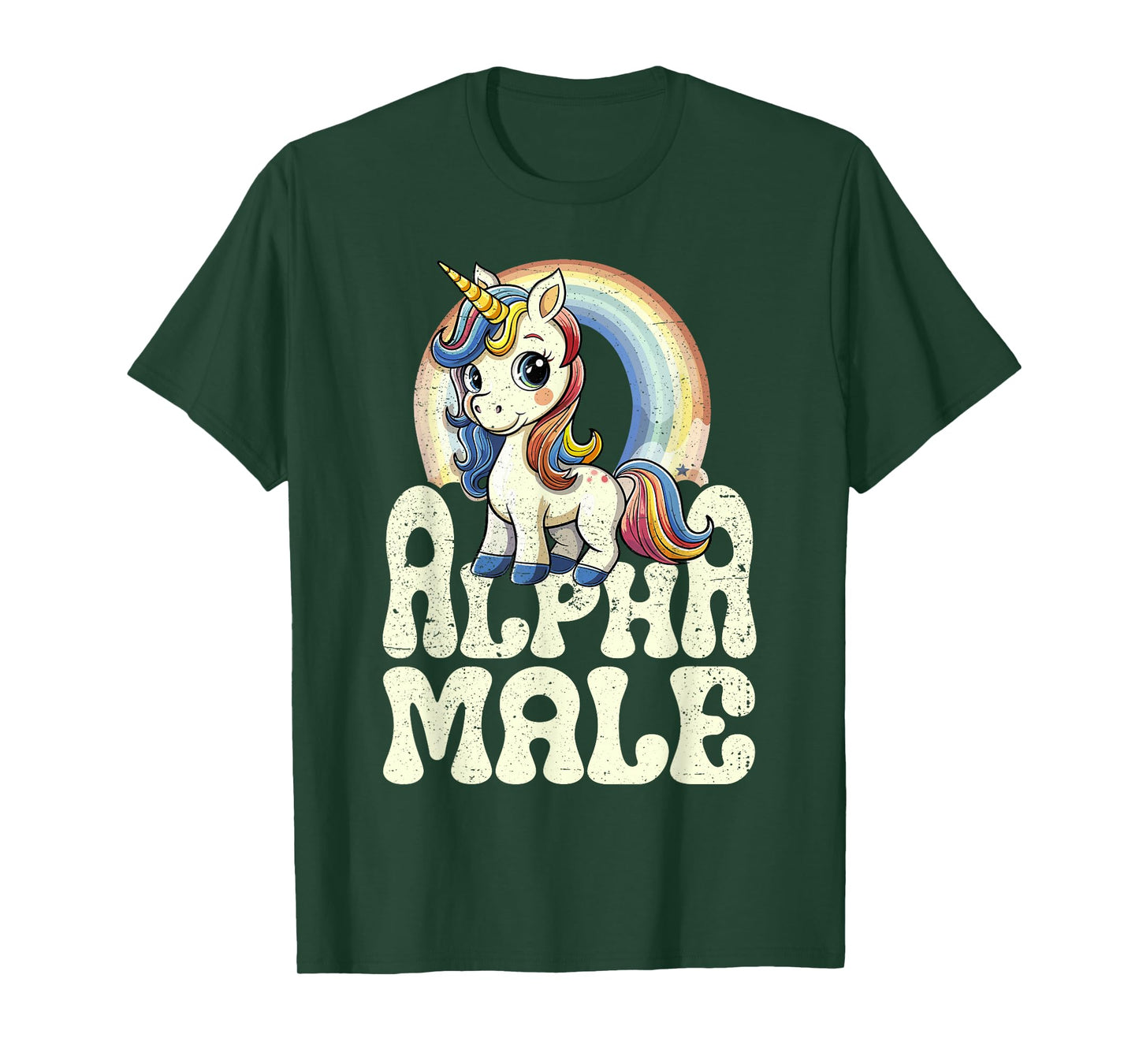 Alpha Male Unicorn Funny Sarcastic Ironic Weird Y2K Humor T-Shirt